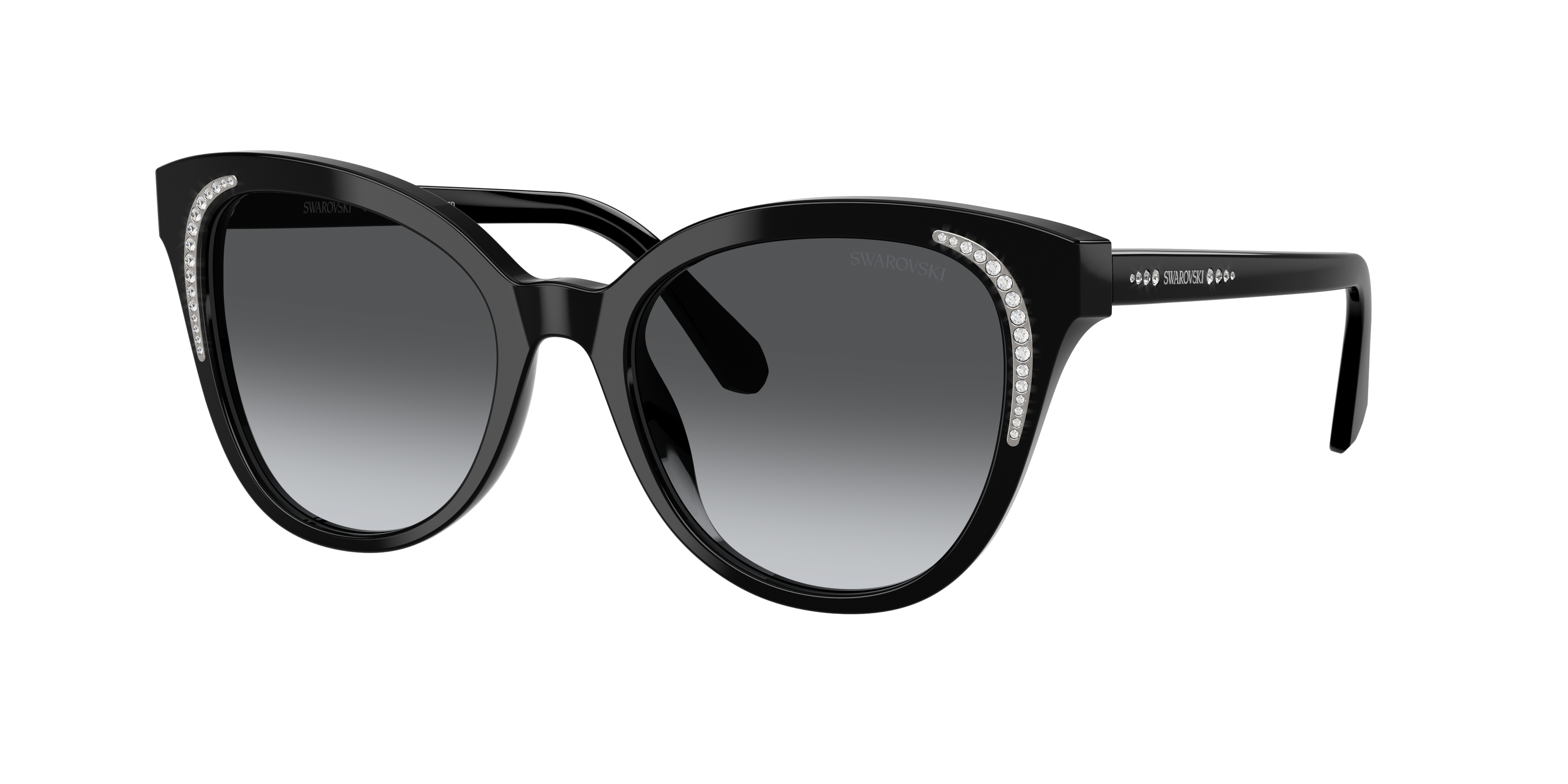 SWAROVSKI SK6031 Black - Women Sunglasses, Gradient Grey Polar Lens