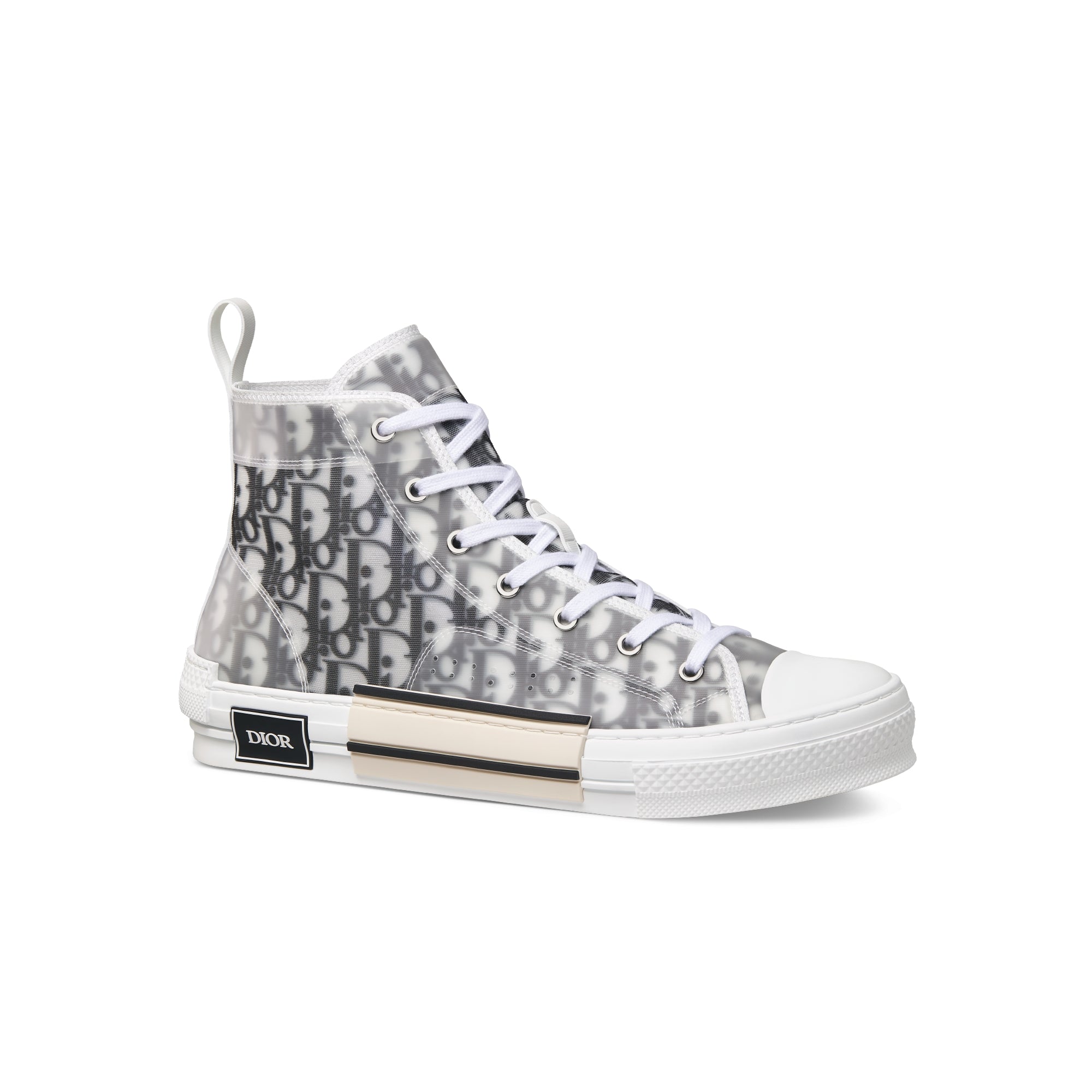 B23 High-Top Sneaker - White and Black Dior Oblique Canvas