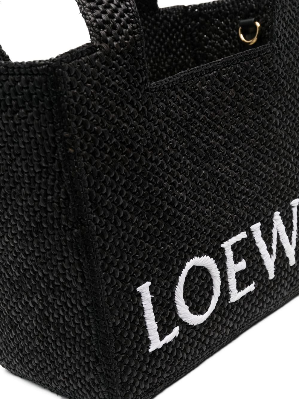 LOEWE Small Loewe Font Raffia Tote Bag