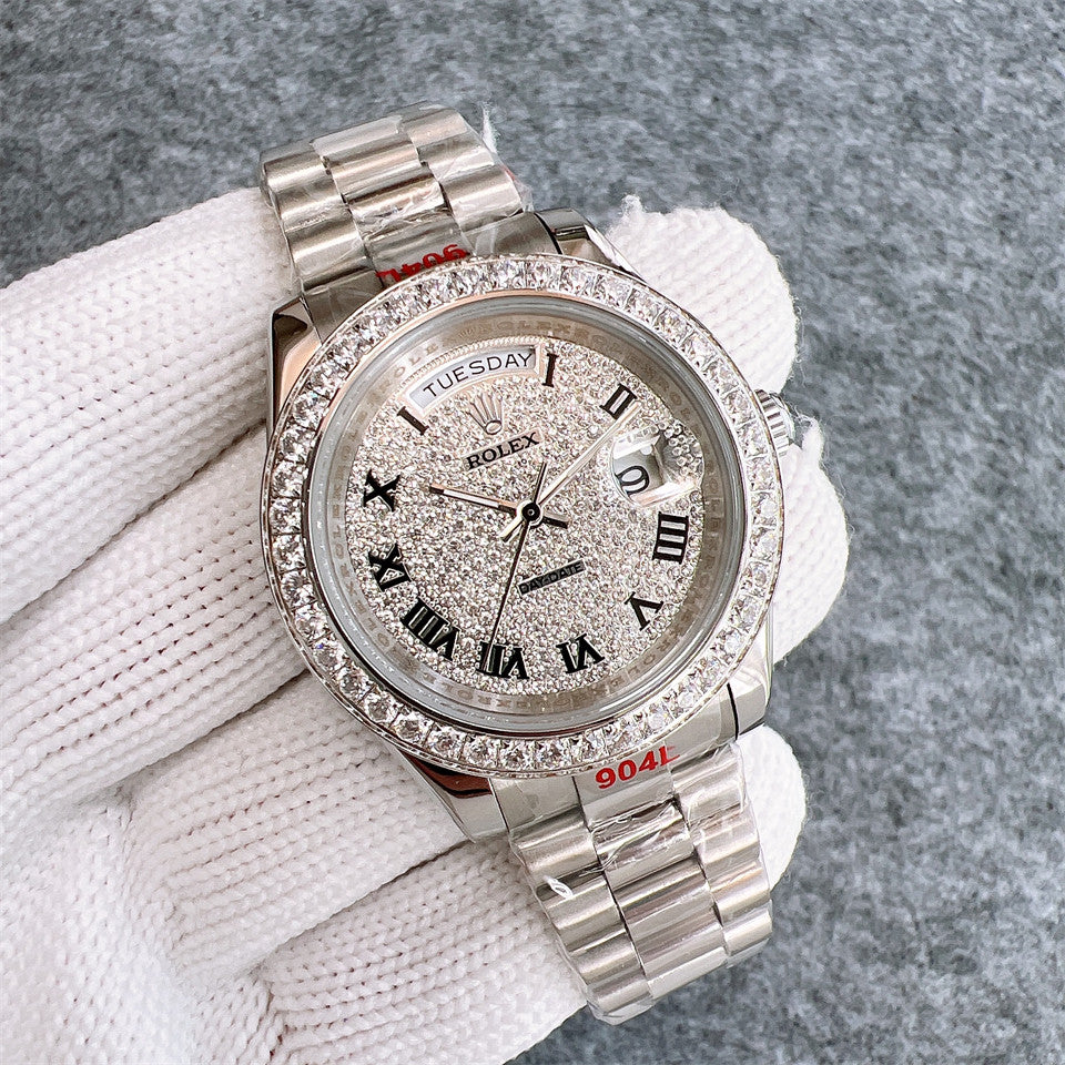 Rolex Day-Date 40mm Diamonds Silver Dial