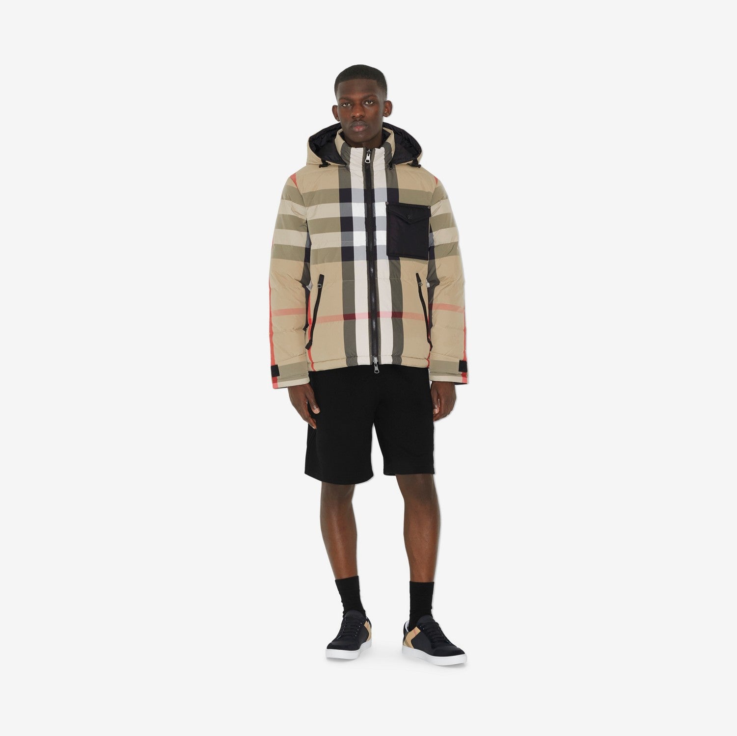 Reversible Check Puffer Jacket - Archive beige/black