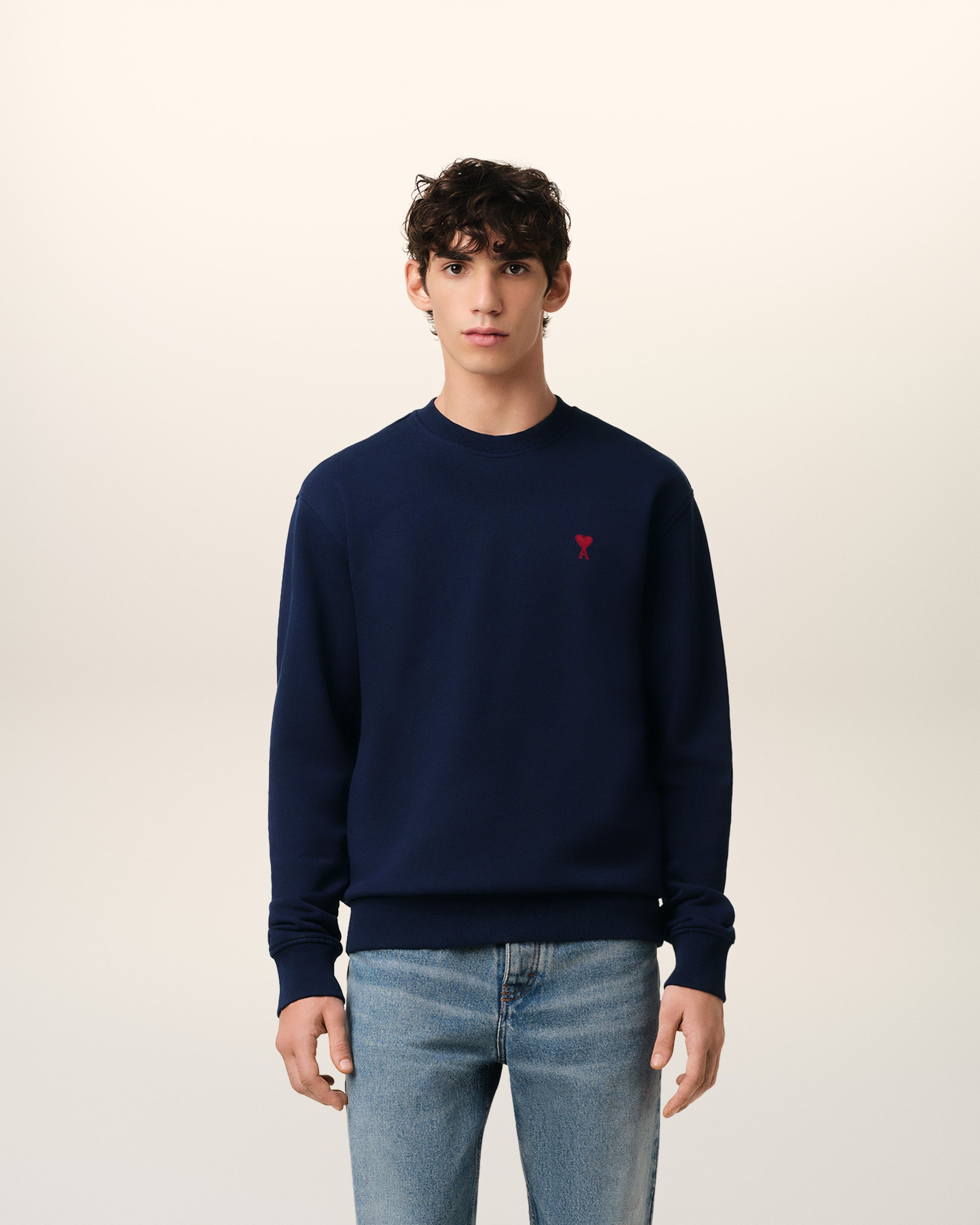 NAVY COTTON AMI DE COEUR SWEATSHIRT NIGHT BLUE