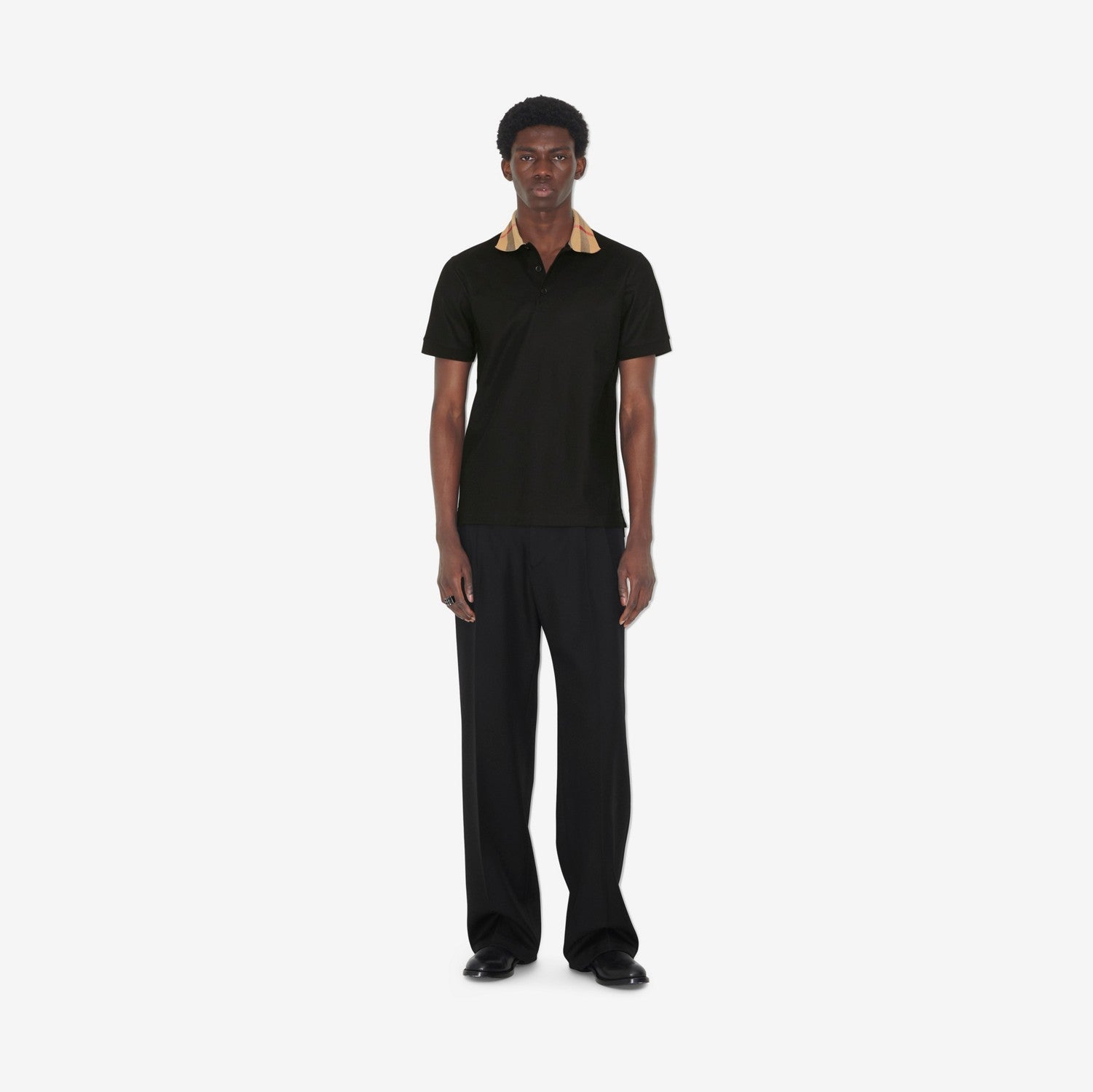 Cotton Polo Shirt - Black