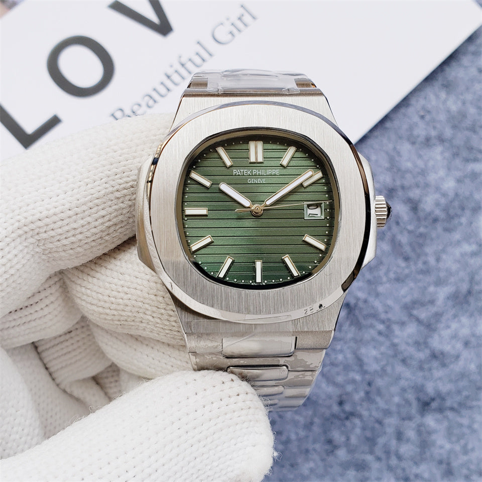 Patek Philippe Nautilus 40mm Green Dial Silver