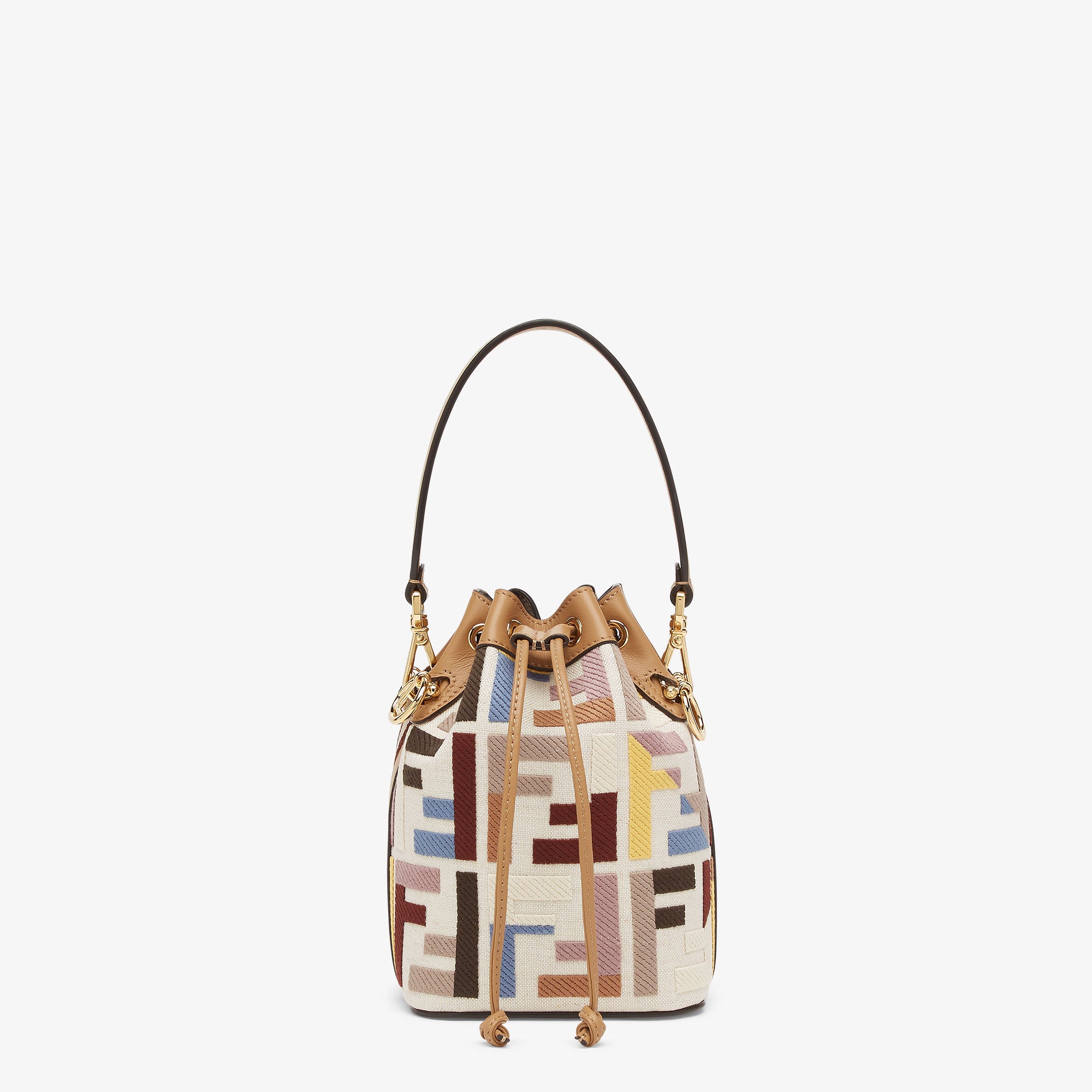 Mon Tresor Multicolor canvas mini-bag with FF embroidery