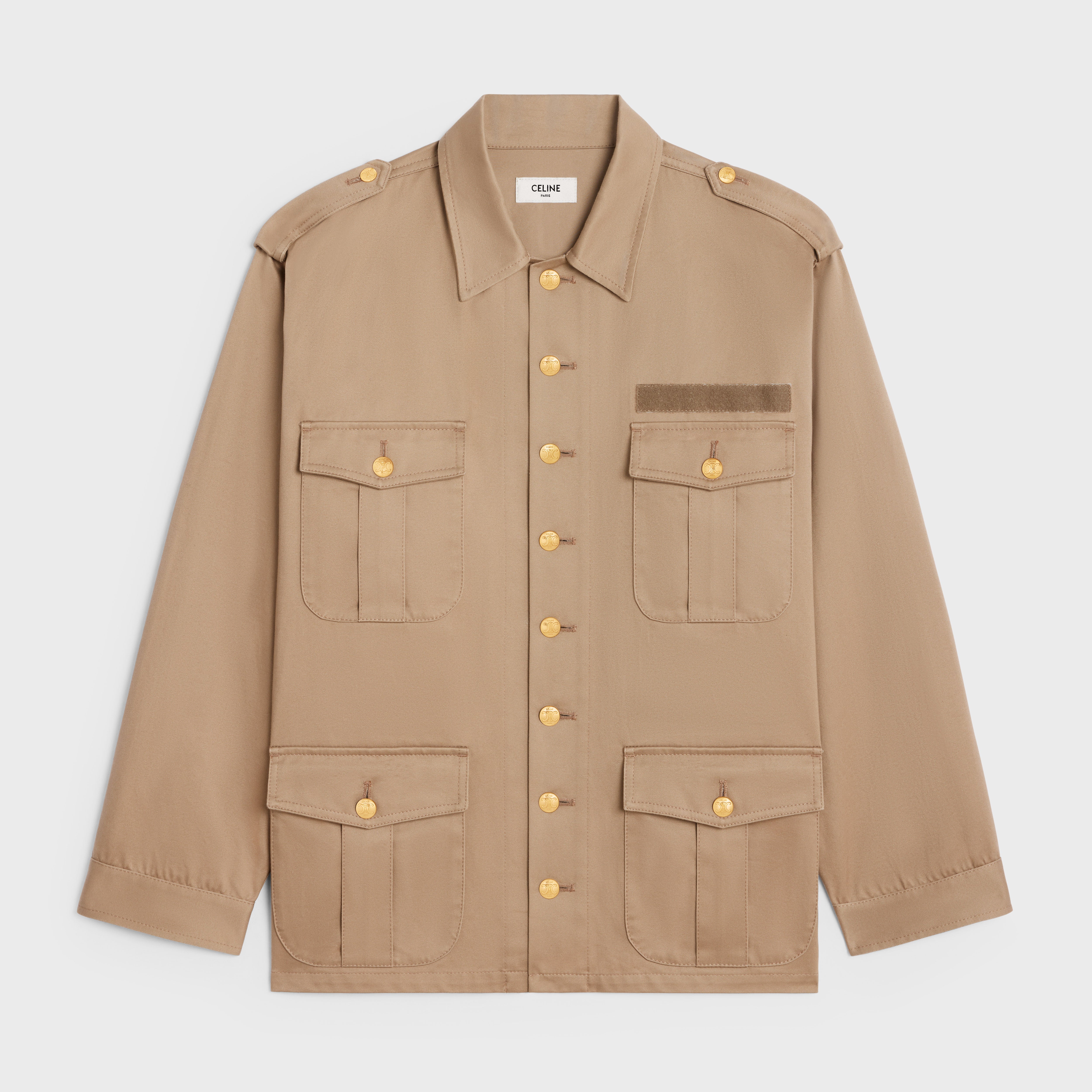 SAHARIENNE JACKET IN TECHNICAL COTTON - DARK BEIGE