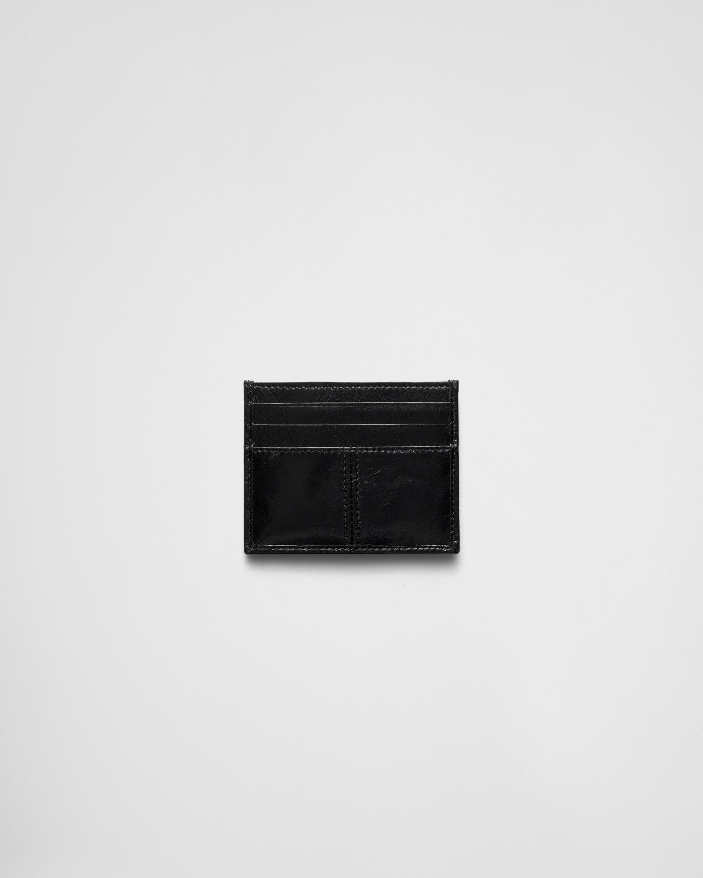 Leather card holder Black