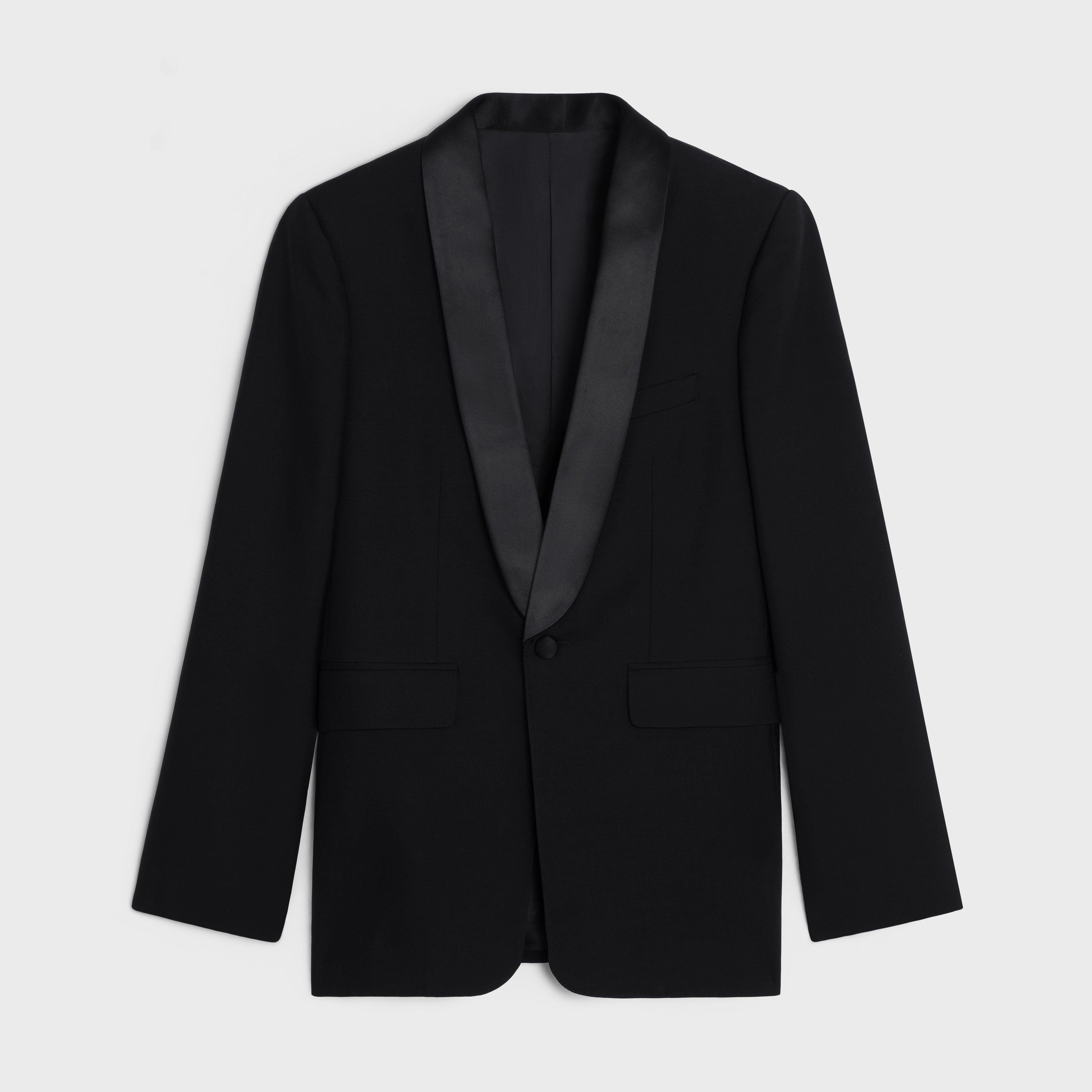 CLASSIC TUX JACKET IN MOHAIR AND SILK - BLACK