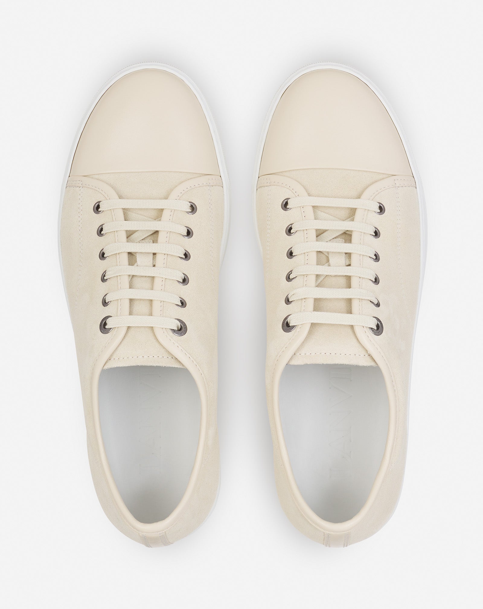 DBB1 LEATHER AND SUEDE SNEAKERS - VANILLE