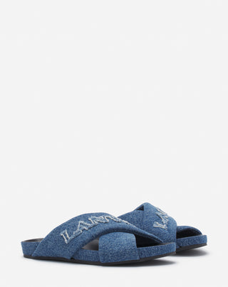 LANVIN TINKLE SANDALS IN DENIM - DENIM BLUE