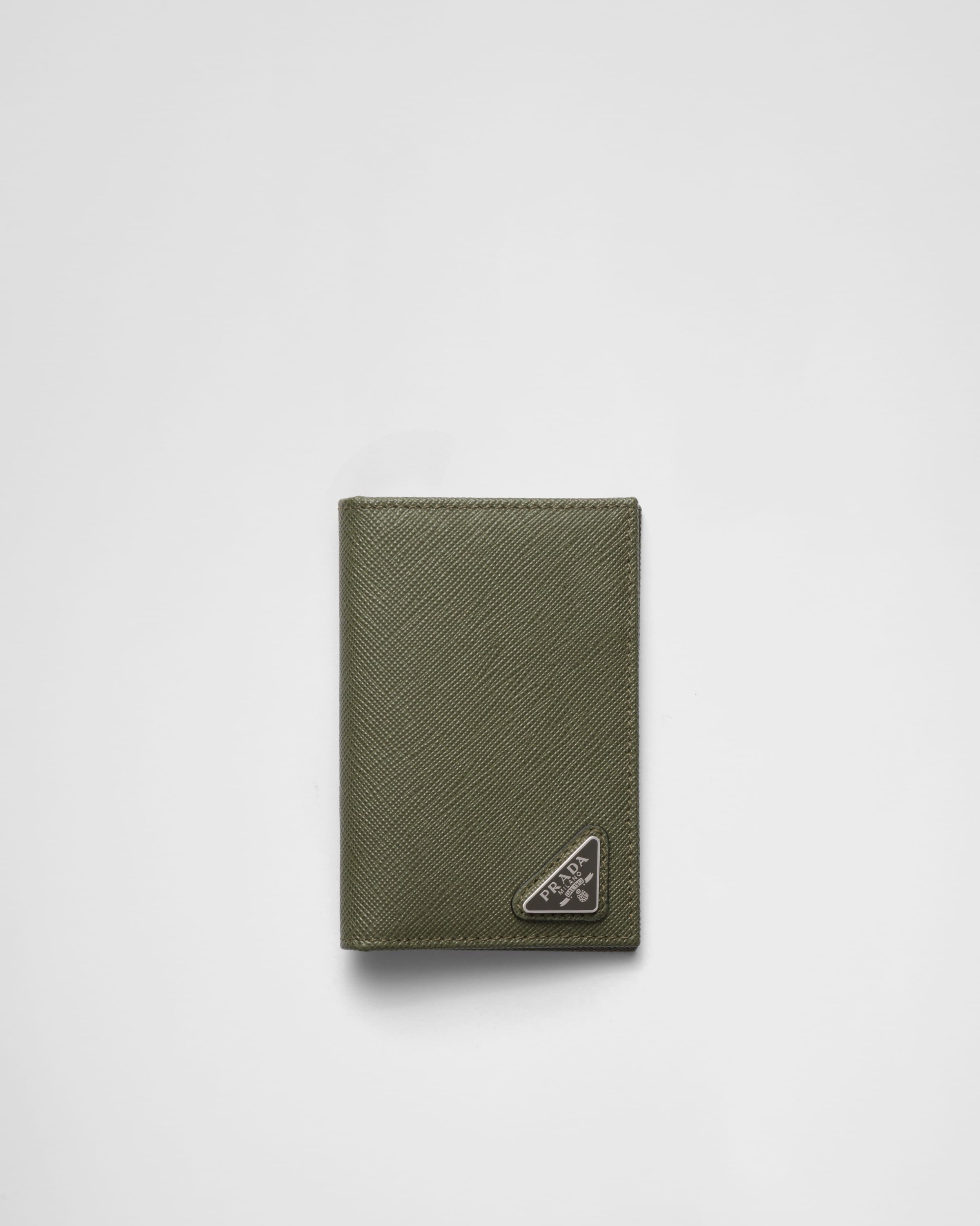 Saffiano Leather Card Holder Loden Green