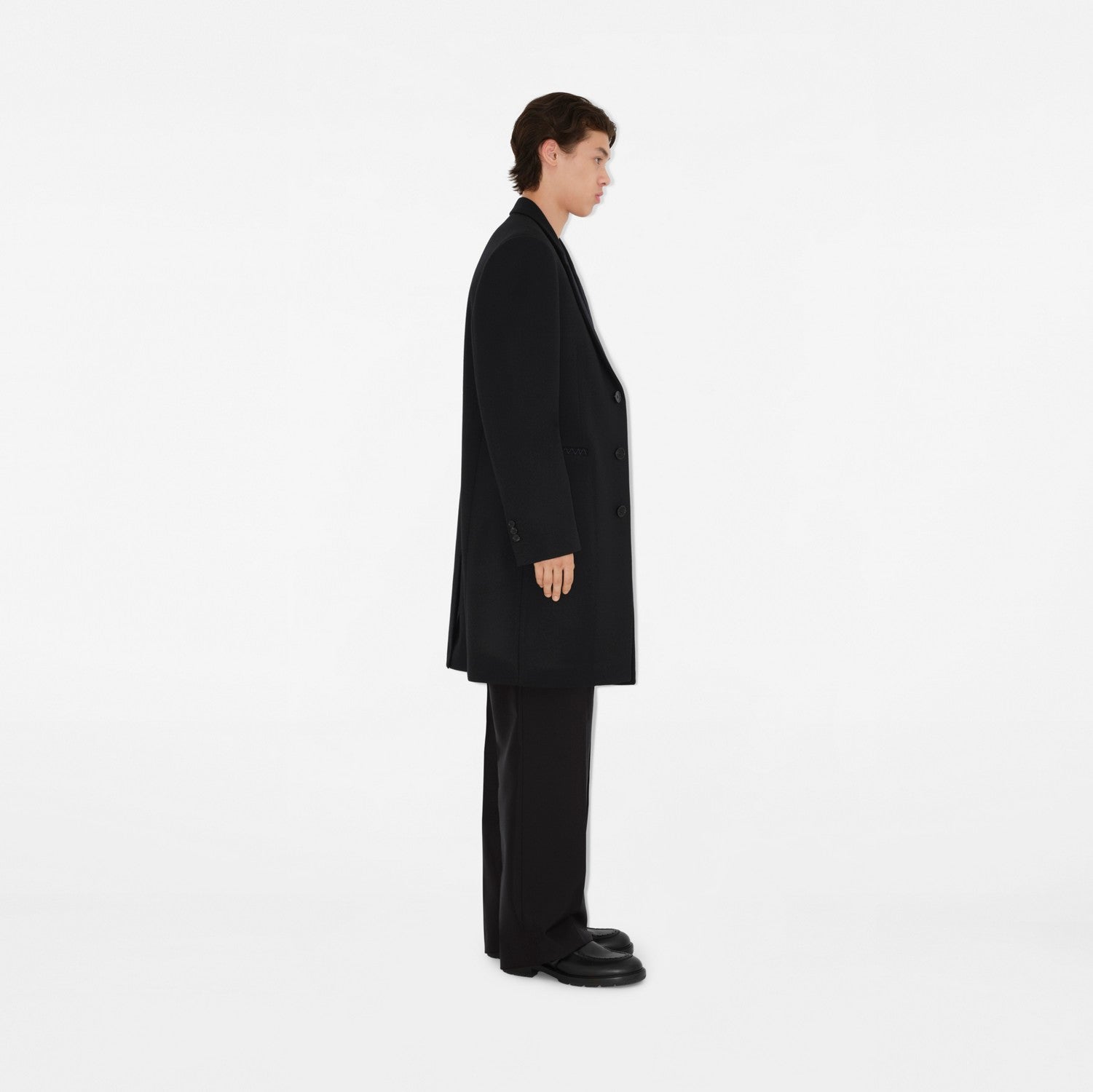 Wool Tailored Coat - Black