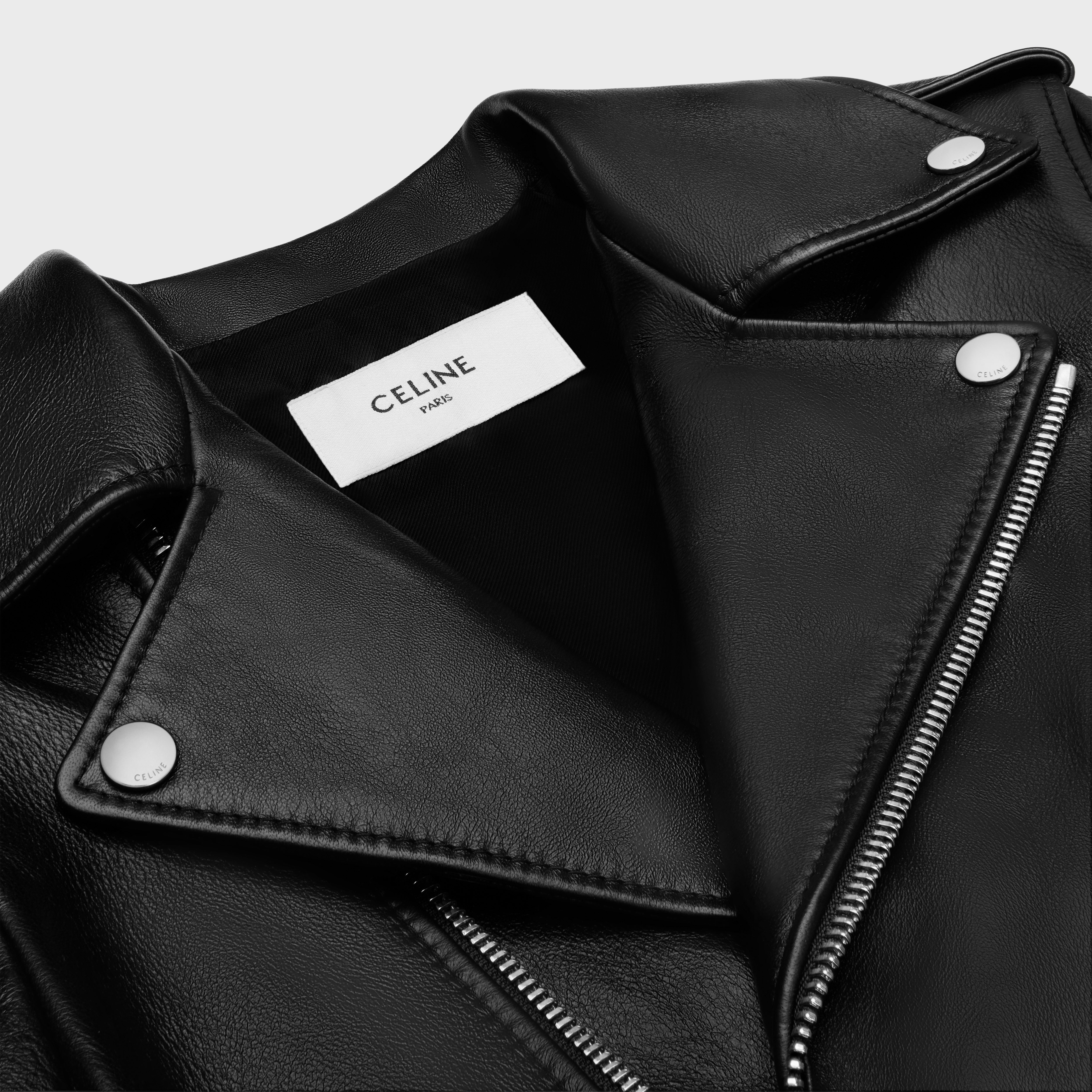 CLASSIC BIKER JACKET IN SOFT LAMBSKIN - BLACK