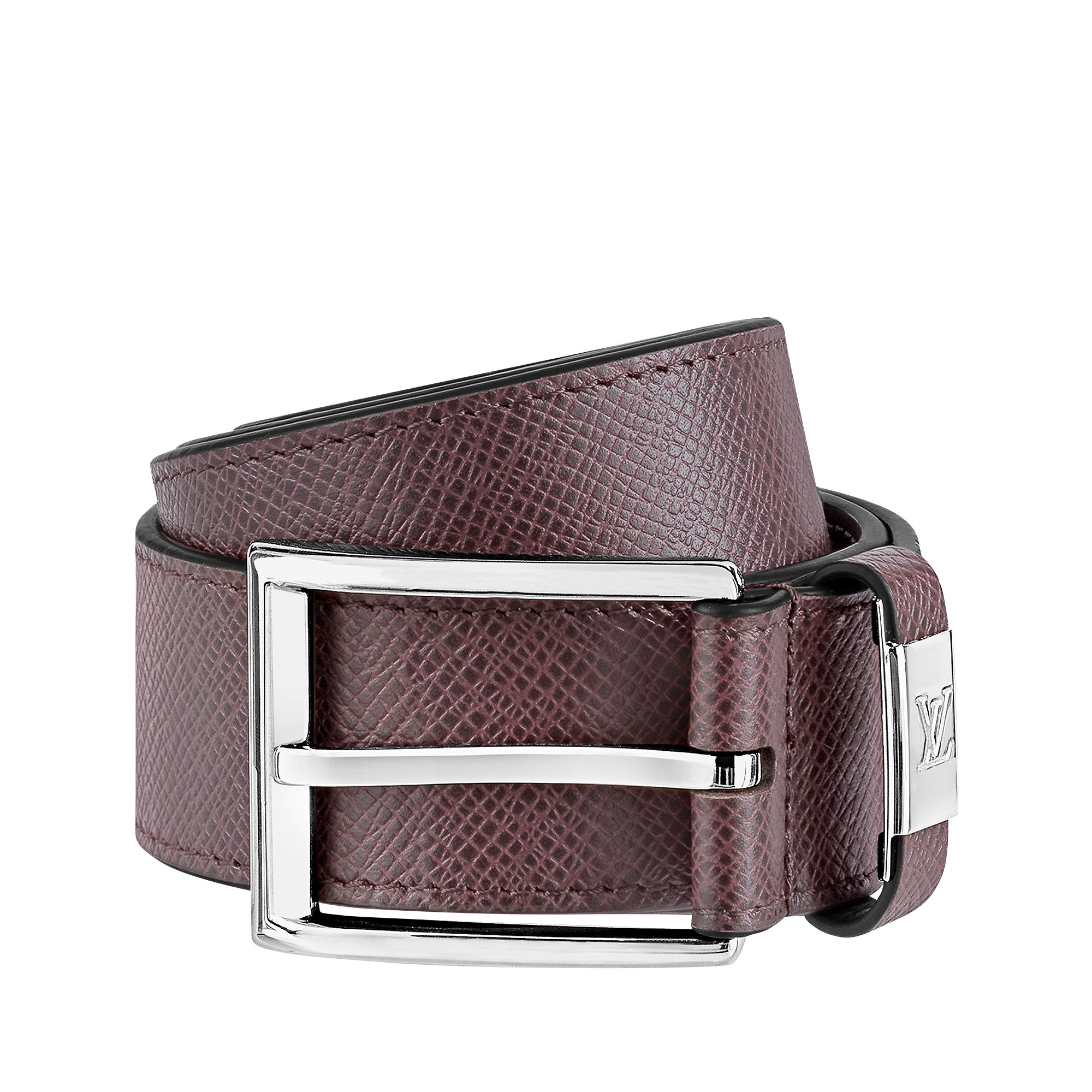 LV City Pin 35mm Belt Taiga Leather - Acajou