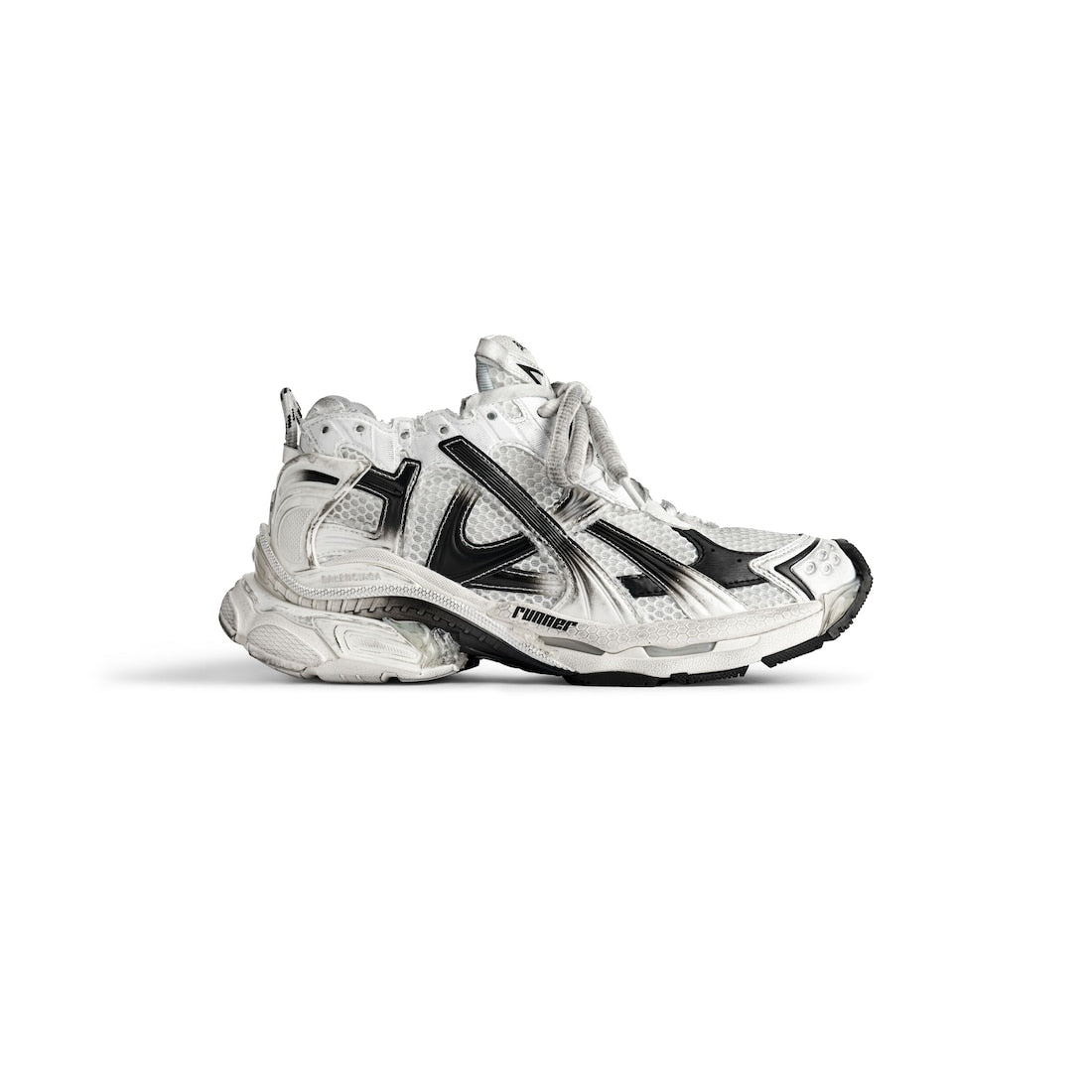 Runner Gradient Sneaker in white and black polyurethane and polyester