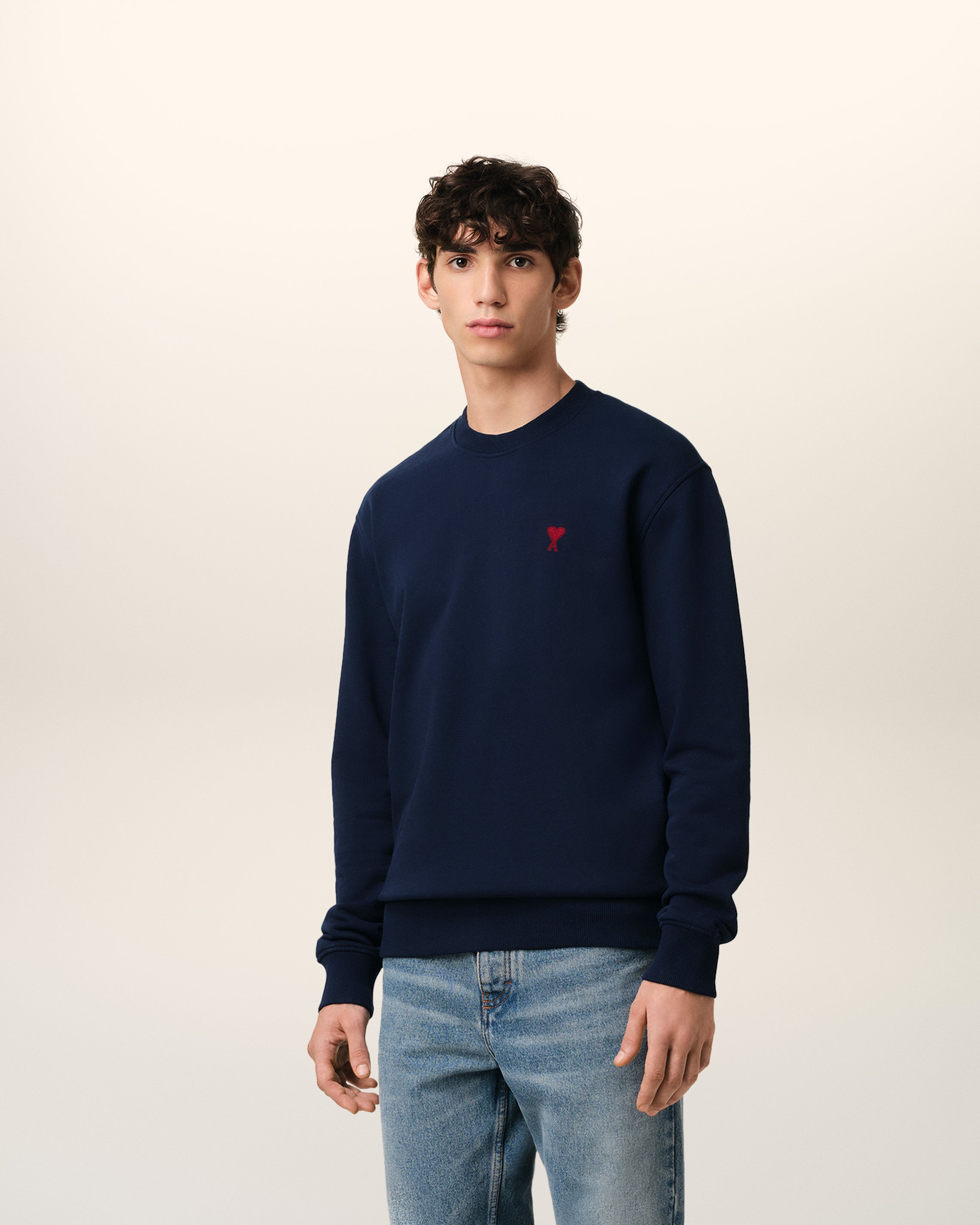 NAVY COTTON AMI DE COEUR SWEATSHIRT NIGHT BLUE