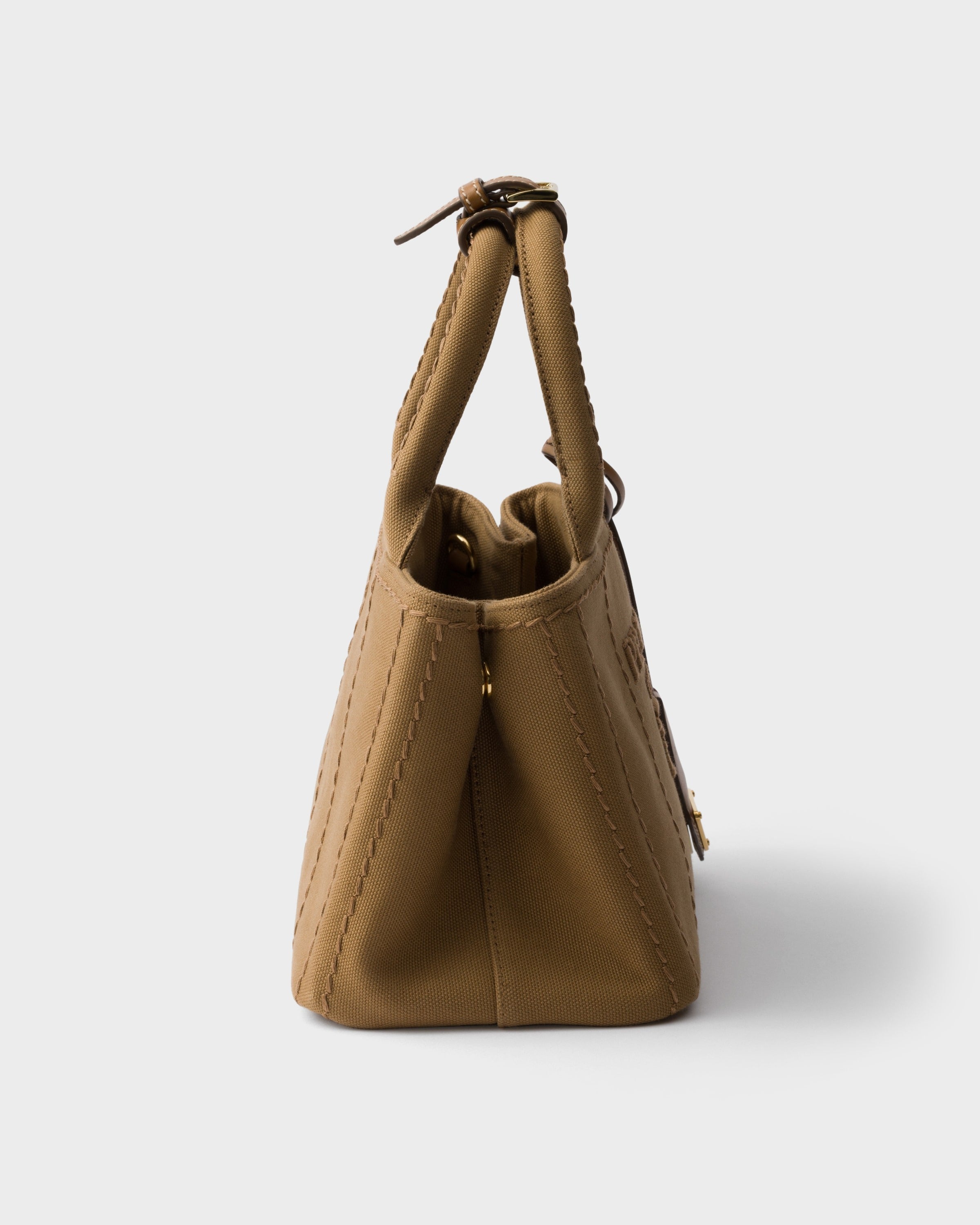 Prada Jardinière cotton canvas mini handbag Tabacco