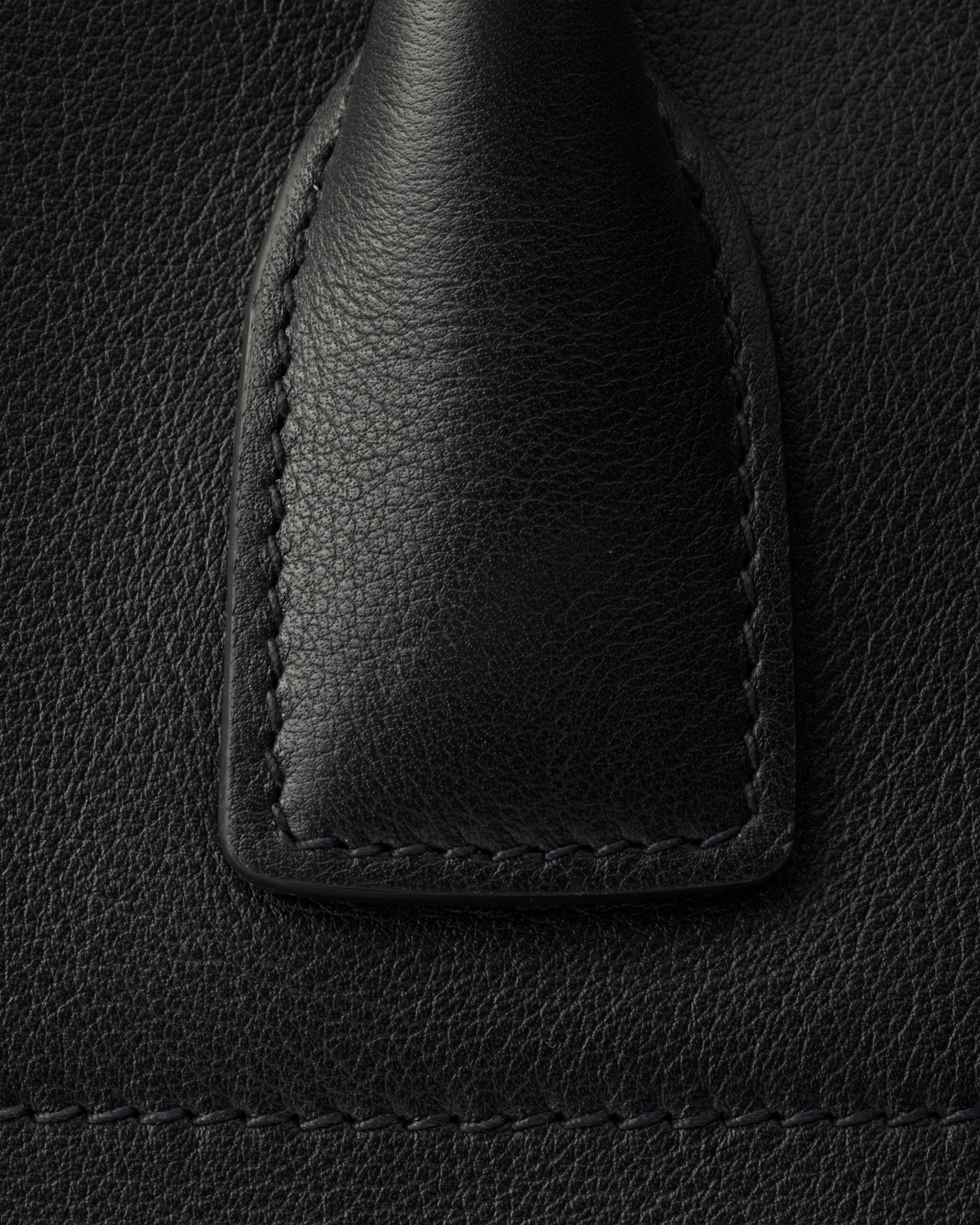 Large leather tote bag Black