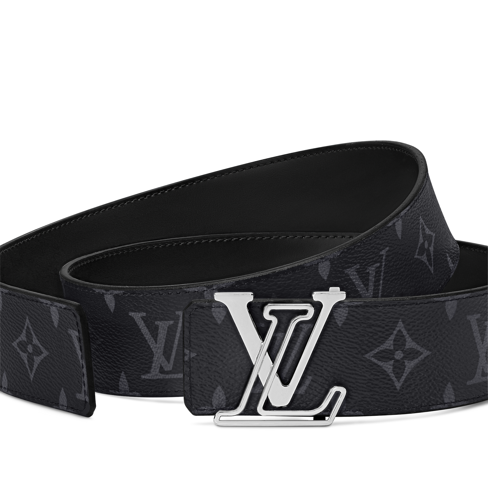 LV Line 40mm Reversible Belt Monogram Eclipse Canvas