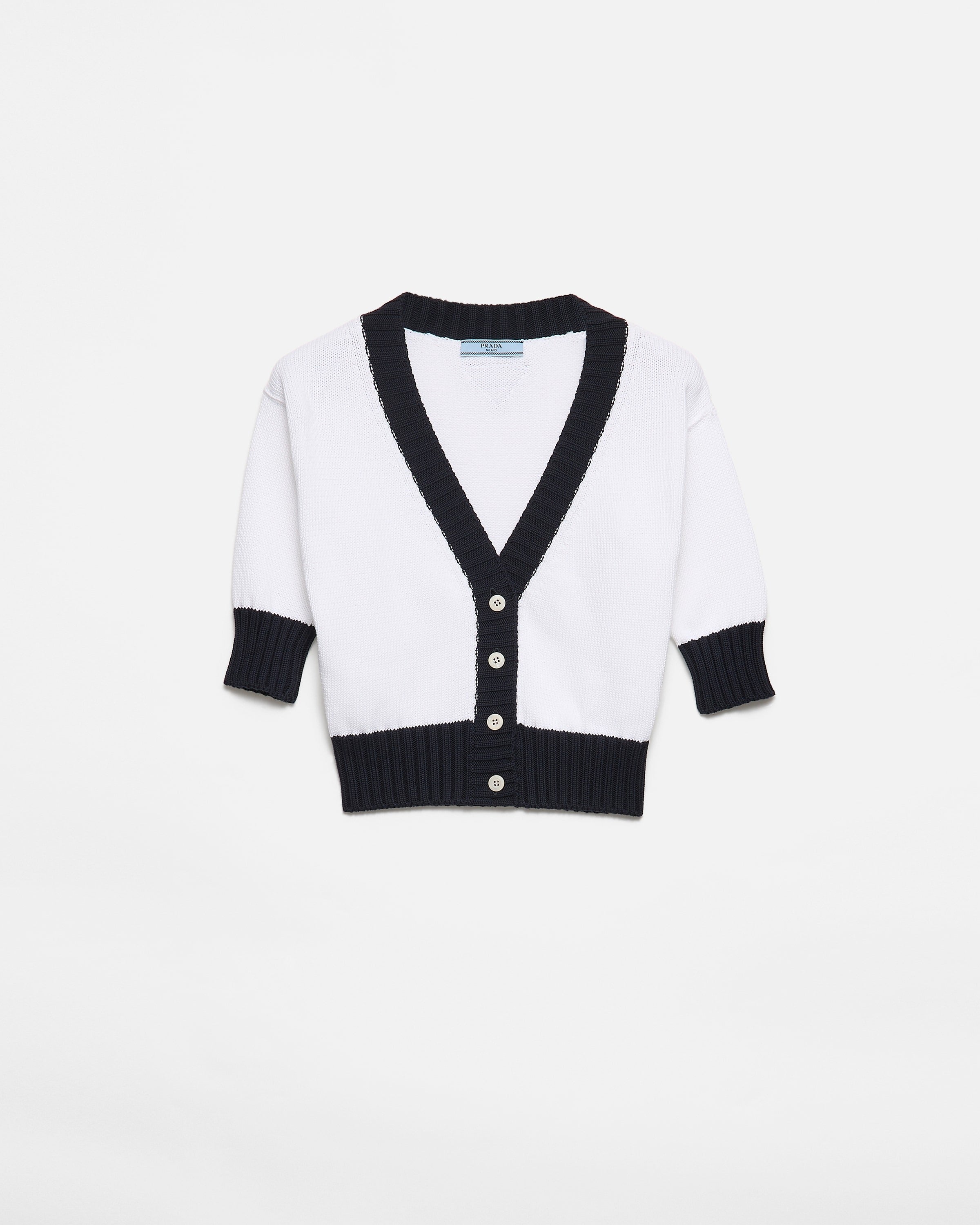 Cotton cardigan White/Blue