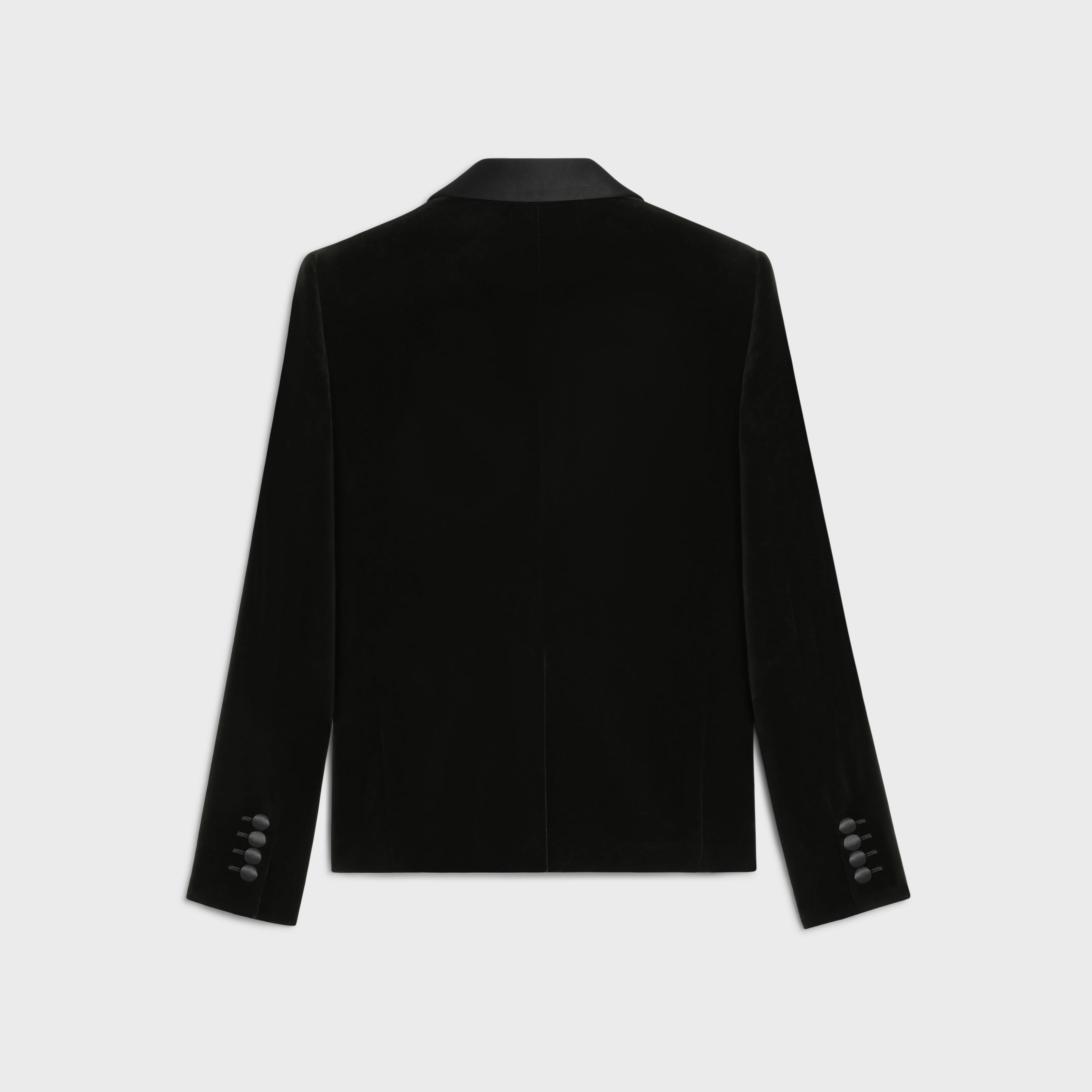 SHORT TUX JACKET IN COTTON VELVET - BLACK