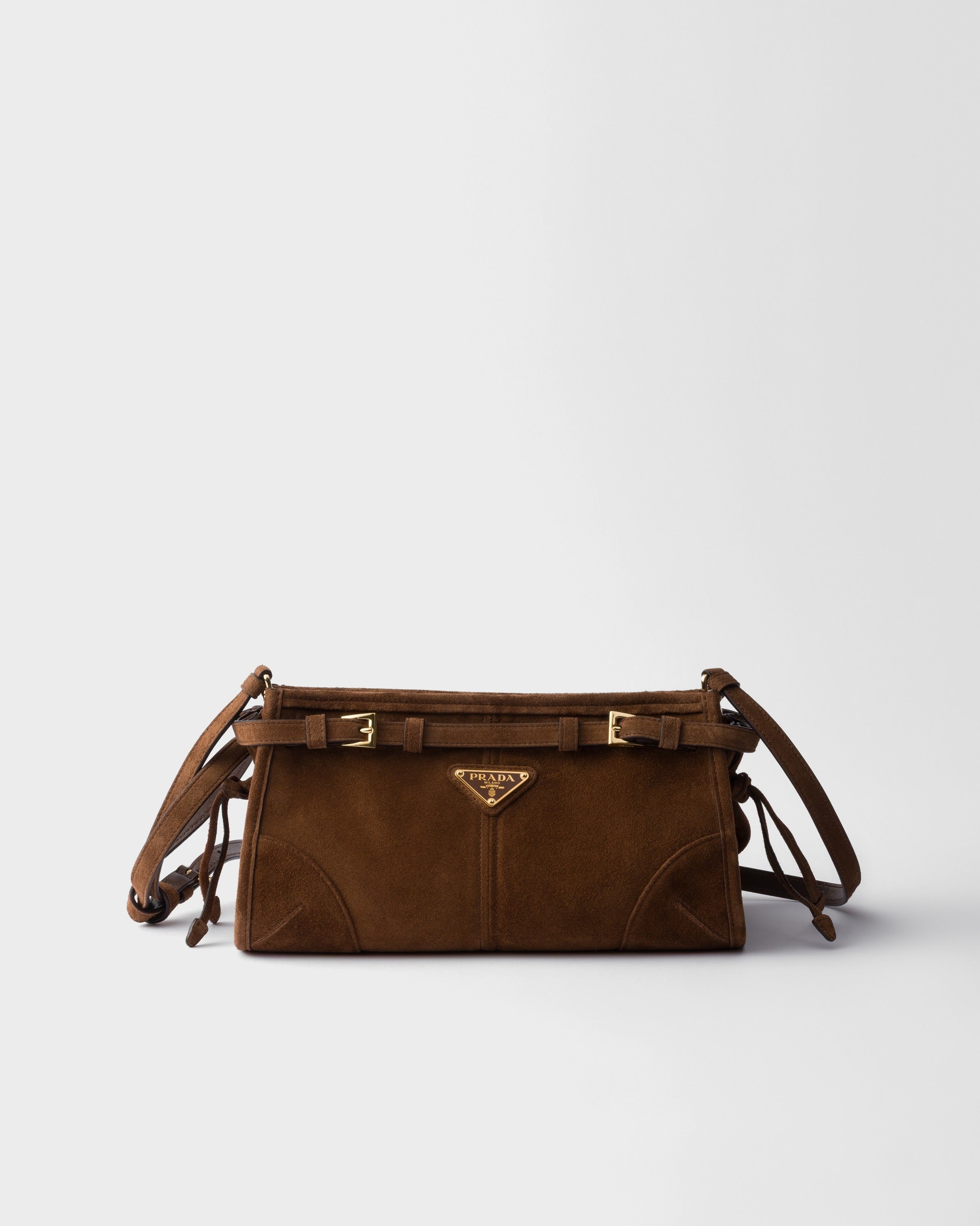 Small Prada Bonnie suede shoulder bag Cocoa Brown