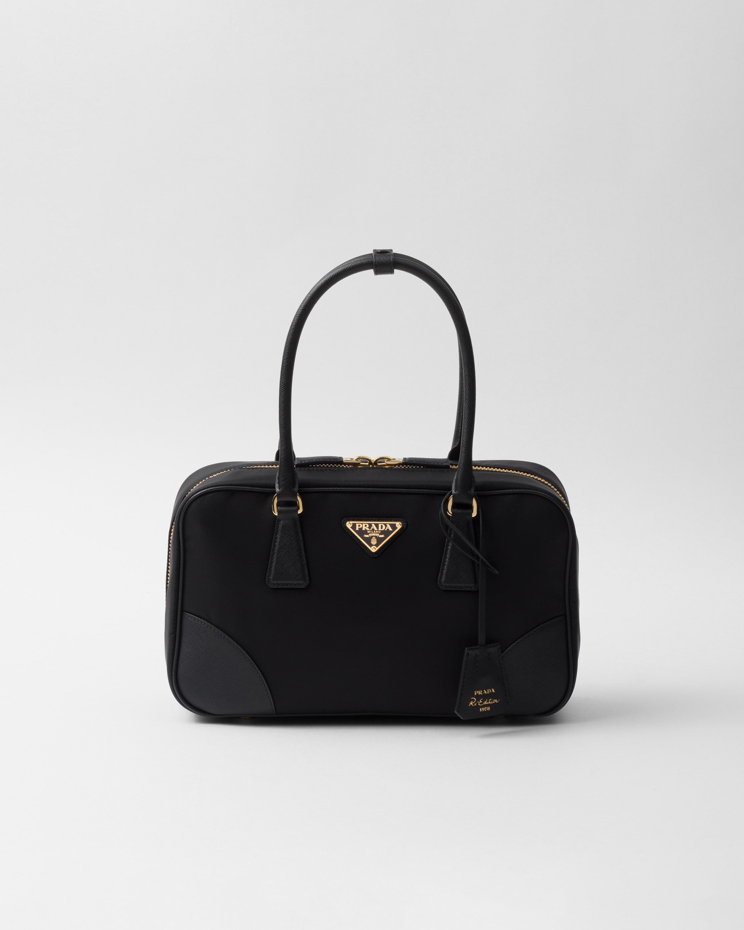 Prada Re-Edition 1978 medium Re-Nylon and Saffiano leather two-handle bag Black