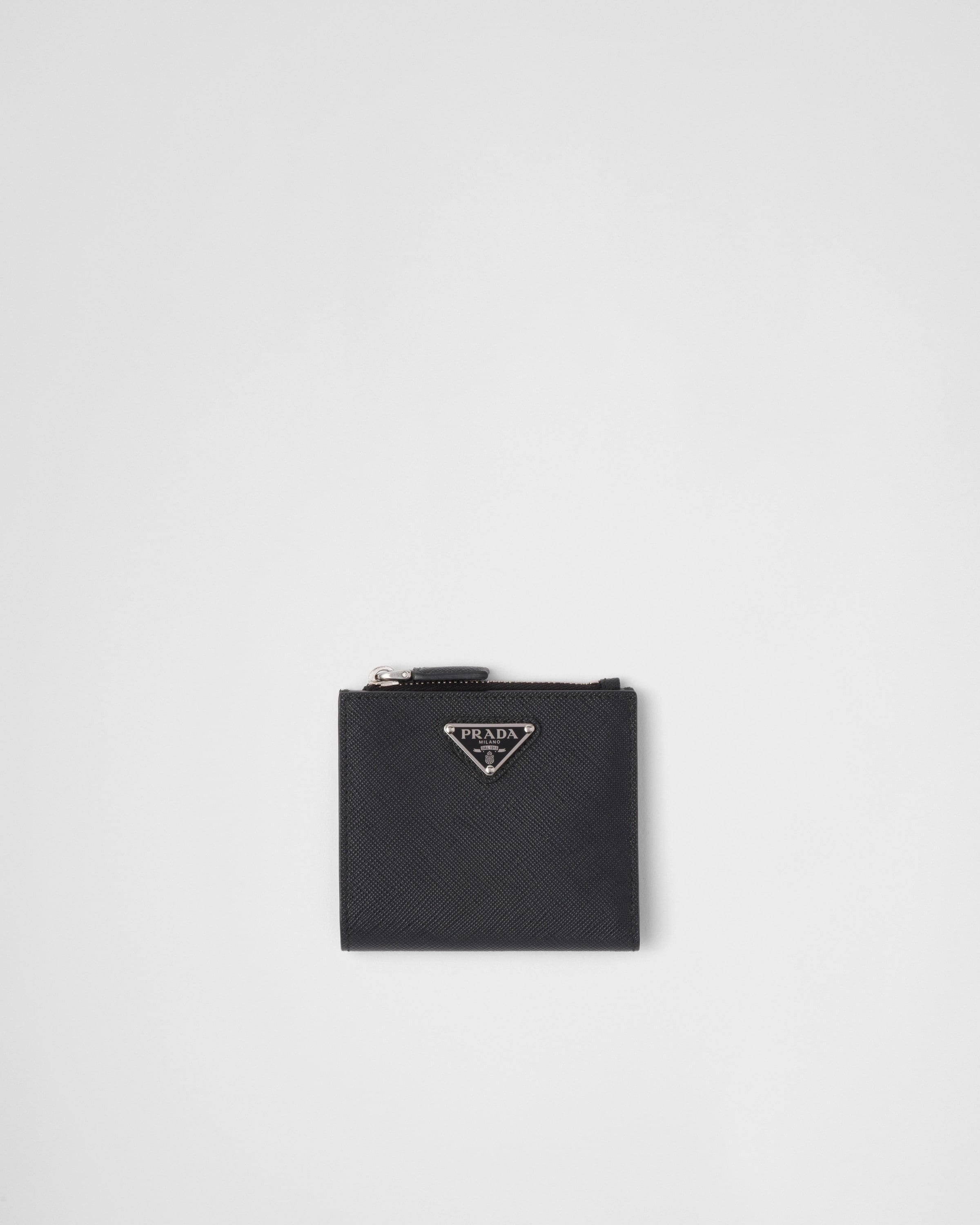 Small Saffiano leather wallet Black