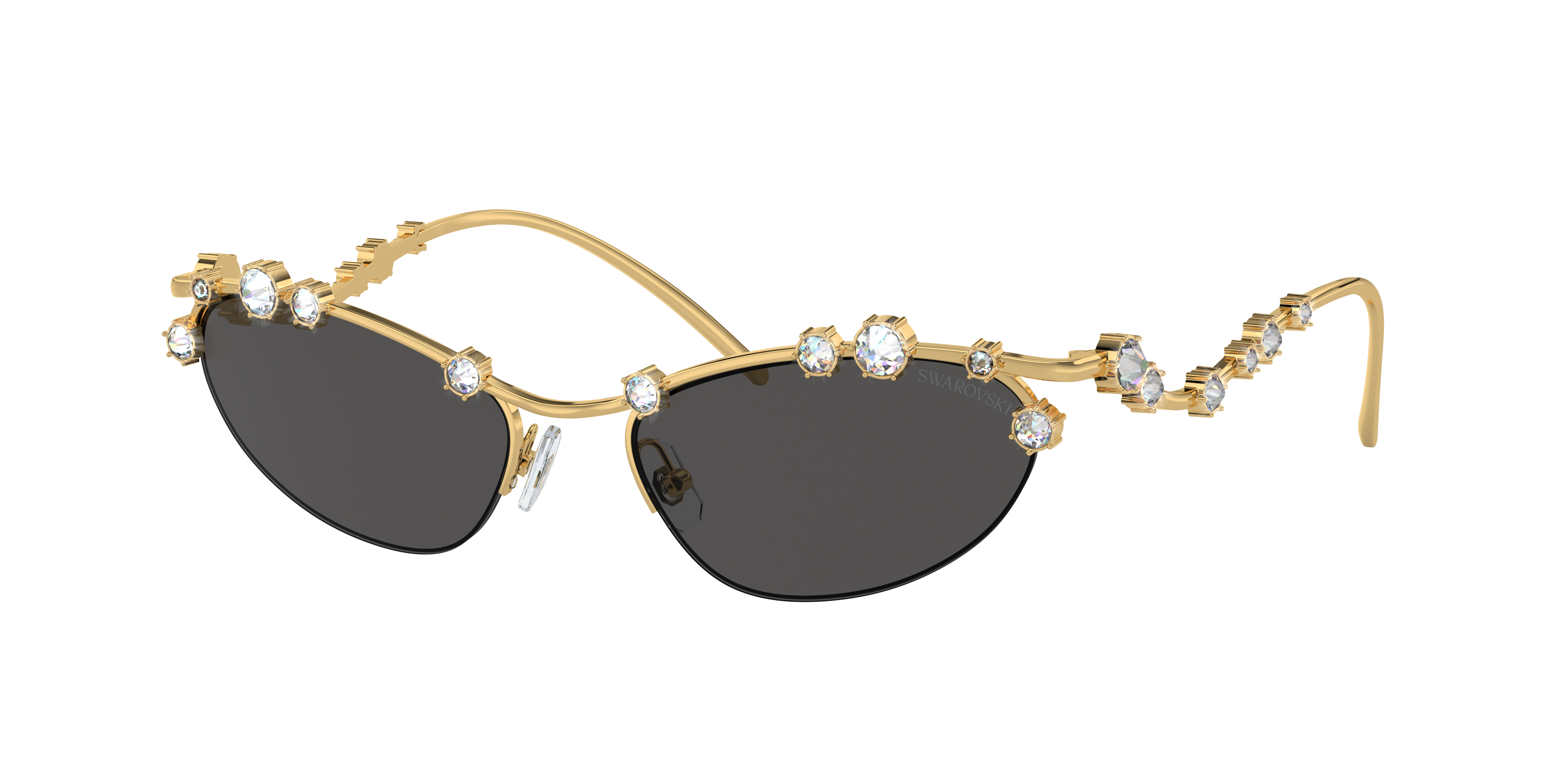 SWAROVSKI SK7016 Gold - Women Sunglasses, Dark Grey Lens