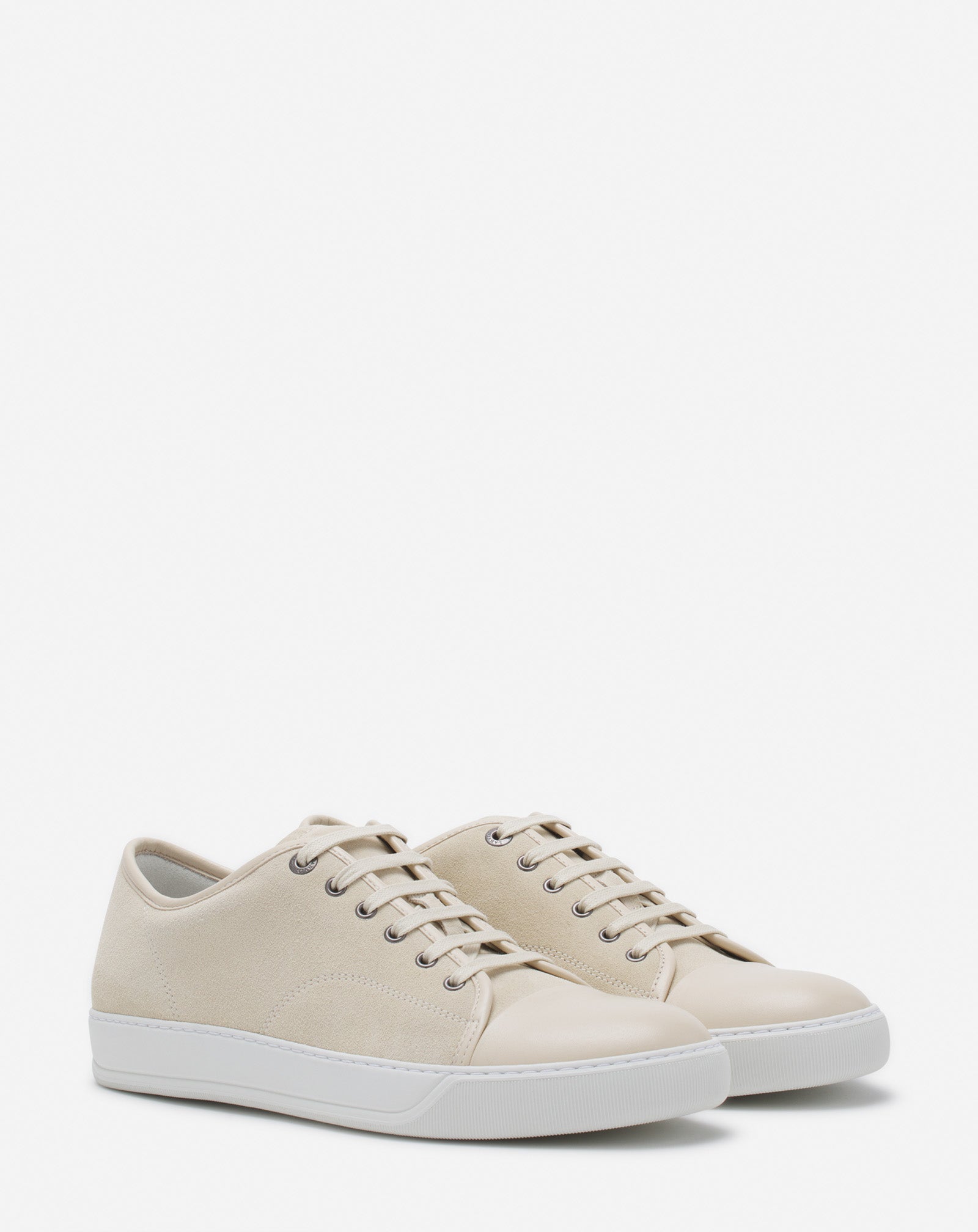 DBB1 LEATHER AND SUEDE SNEAKERS - VANILLE