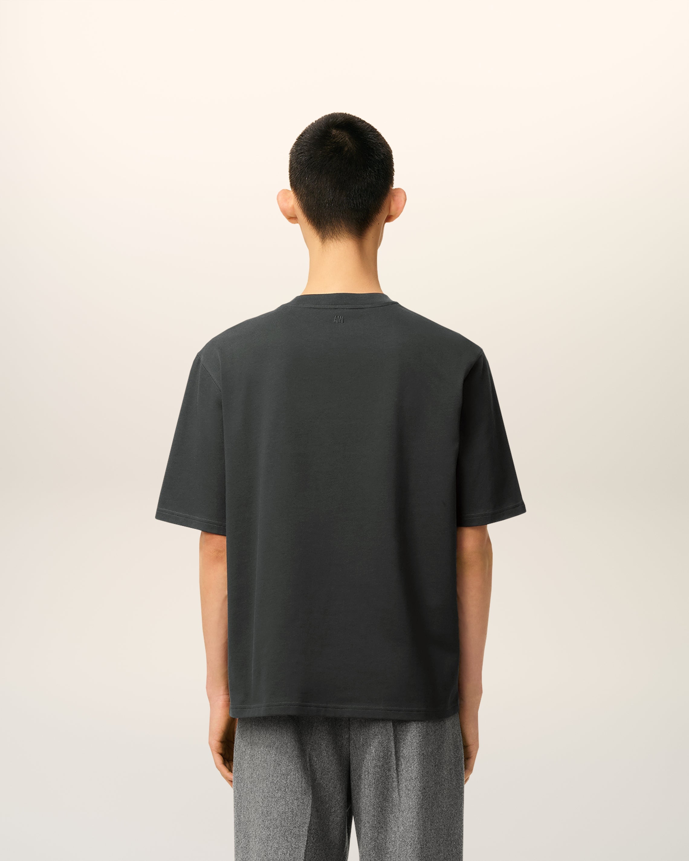 Black Cotton Ami De Coeur Cosy Fit T-shirt ANTHRACITE