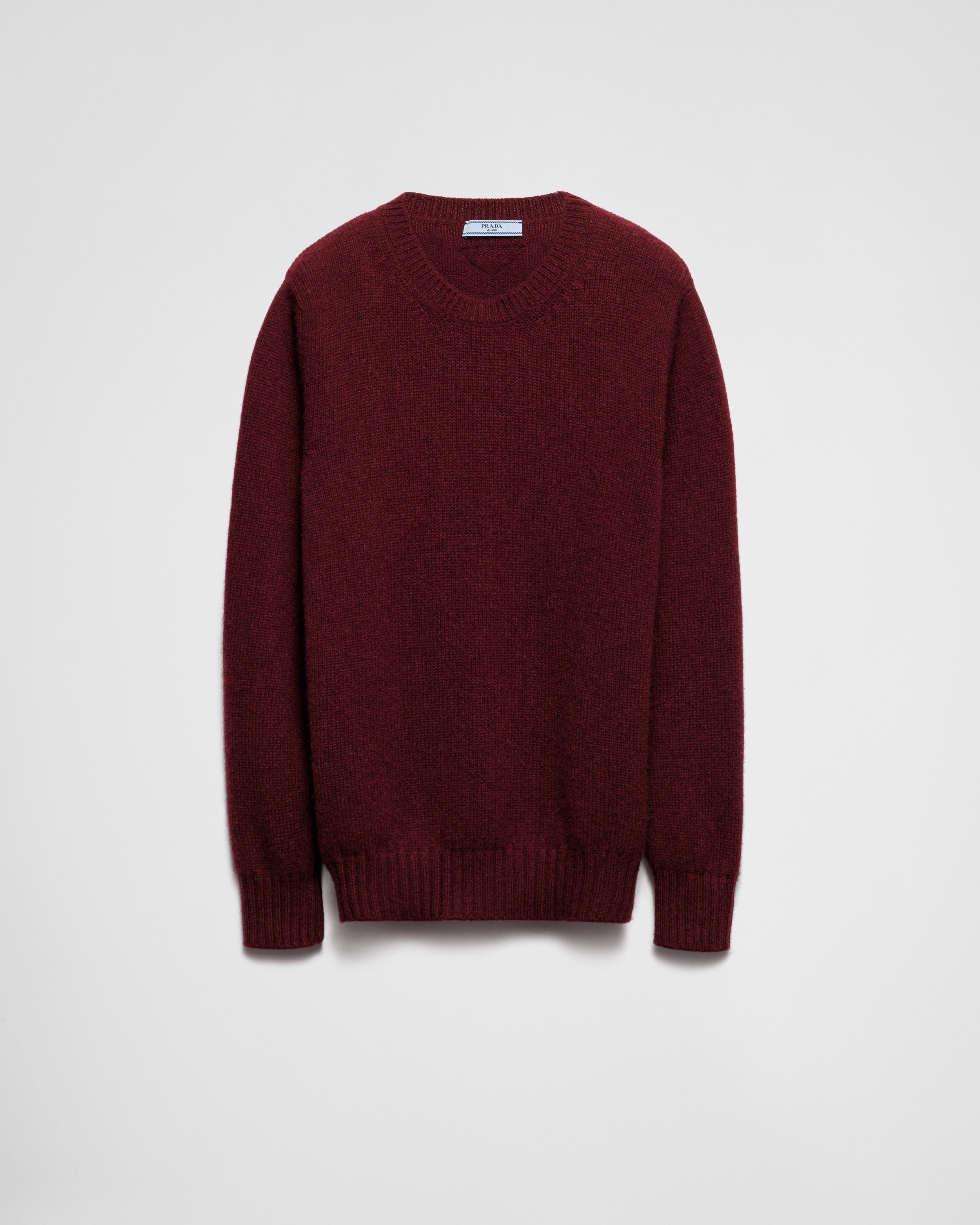 Wool and cashmere crew-neck sweater Amaranth Red/Maize Yellow