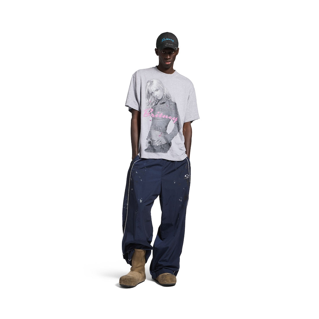 Balenciaga Music | Britney Spears Series T-shirt Medium Fit in Light Grey/pink