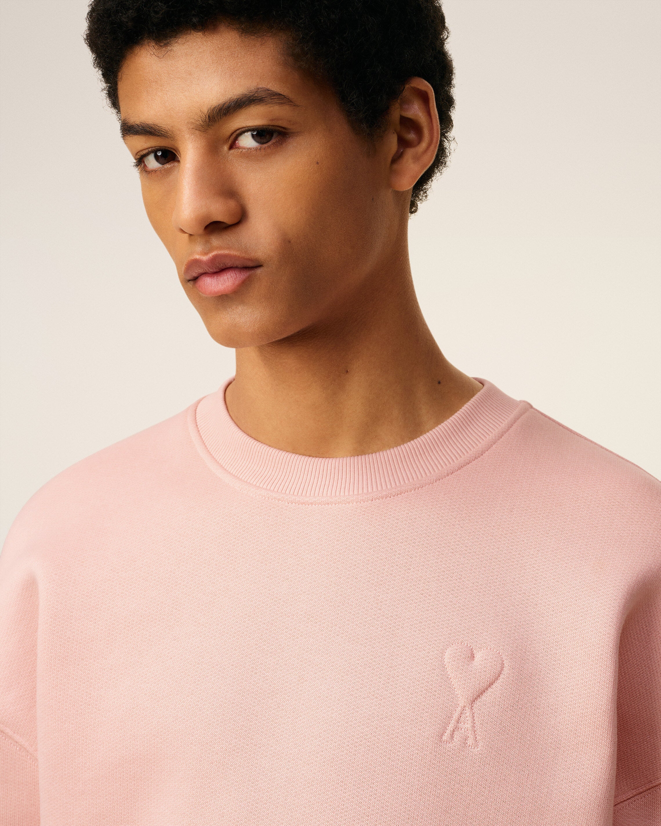 Pink Cotton Ami De Coeur Sweatshirt POWDER