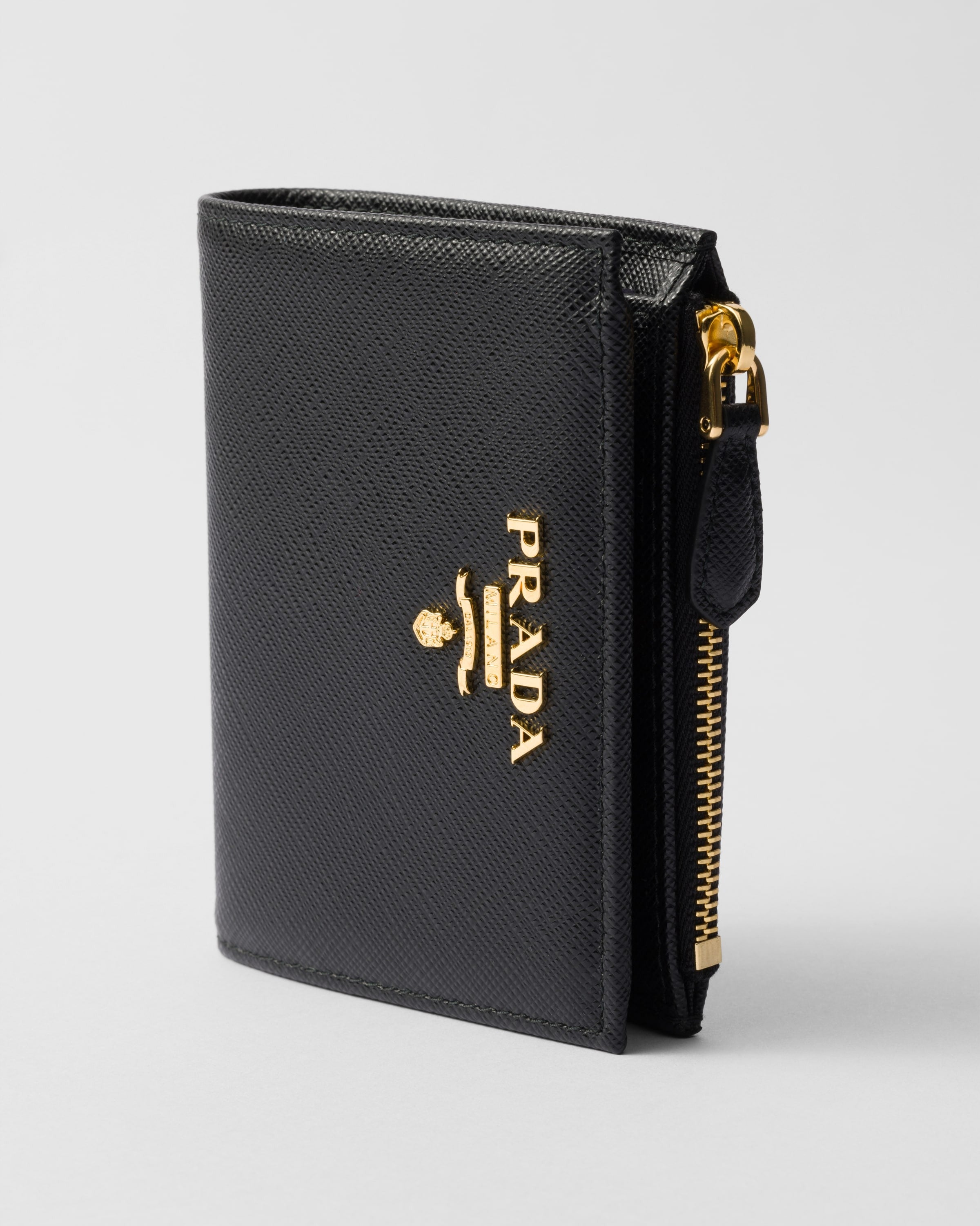 Small Saffiano Leather Wallet Black