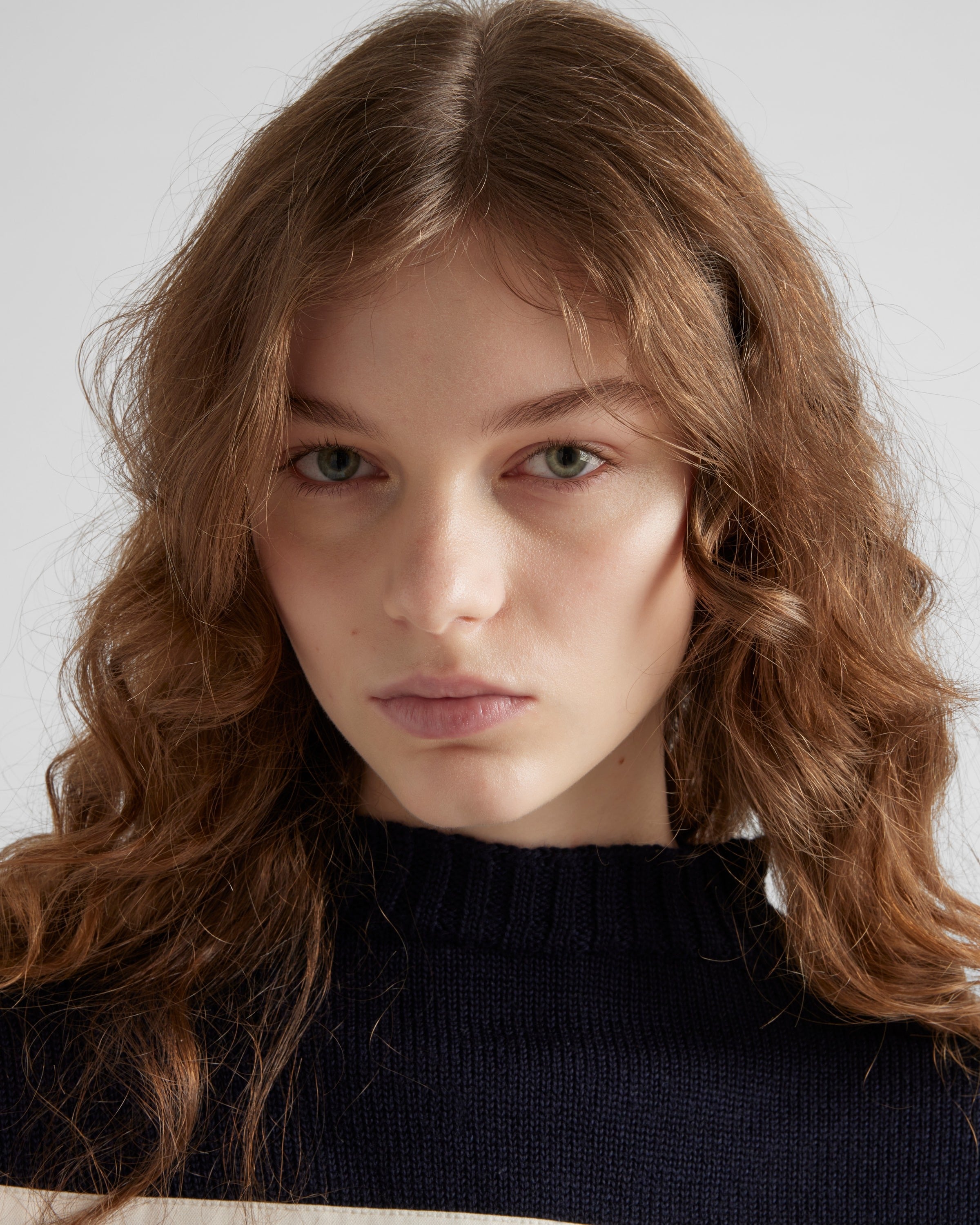 Oversized wool sweater Blue/White