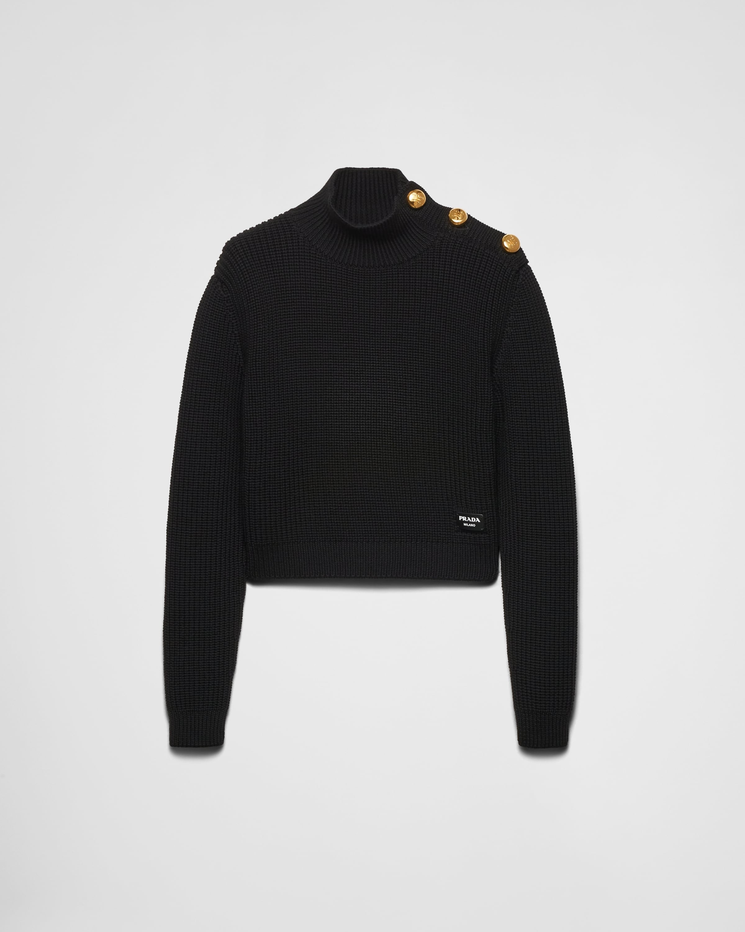 Wool turtleneck sweater Black