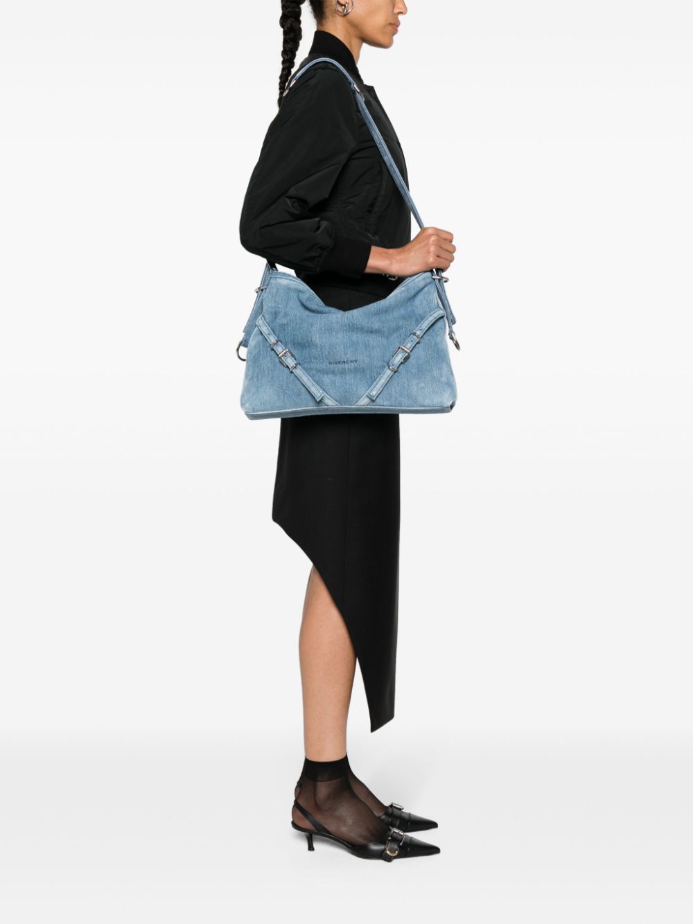 Givenchy Medium Voyou Denim Shoulder Bag