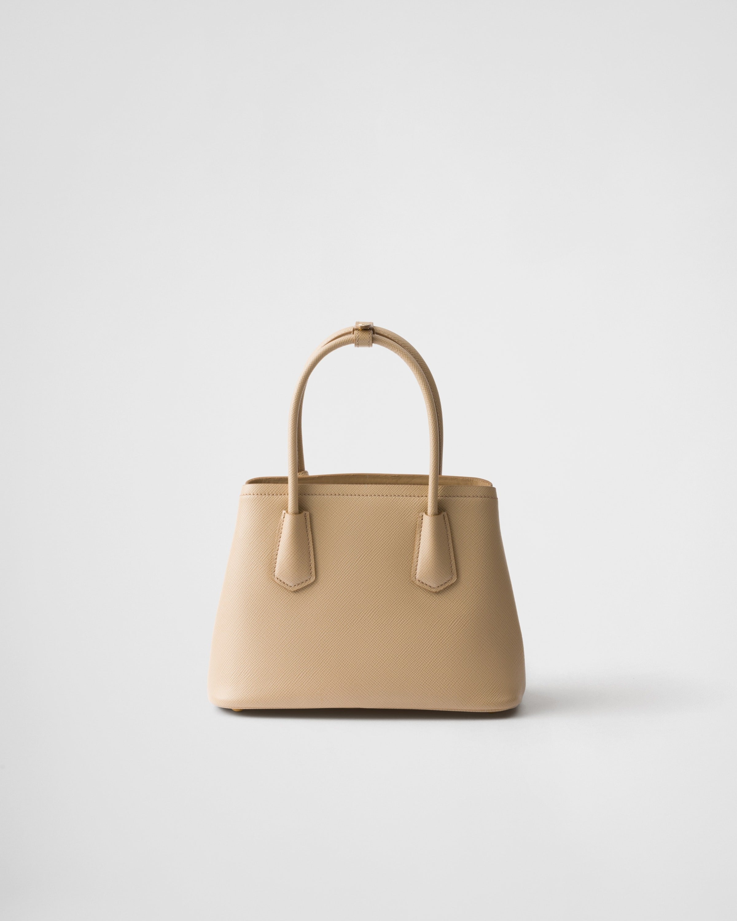 Small Prada Double Saffiano leather bag Sand Beige