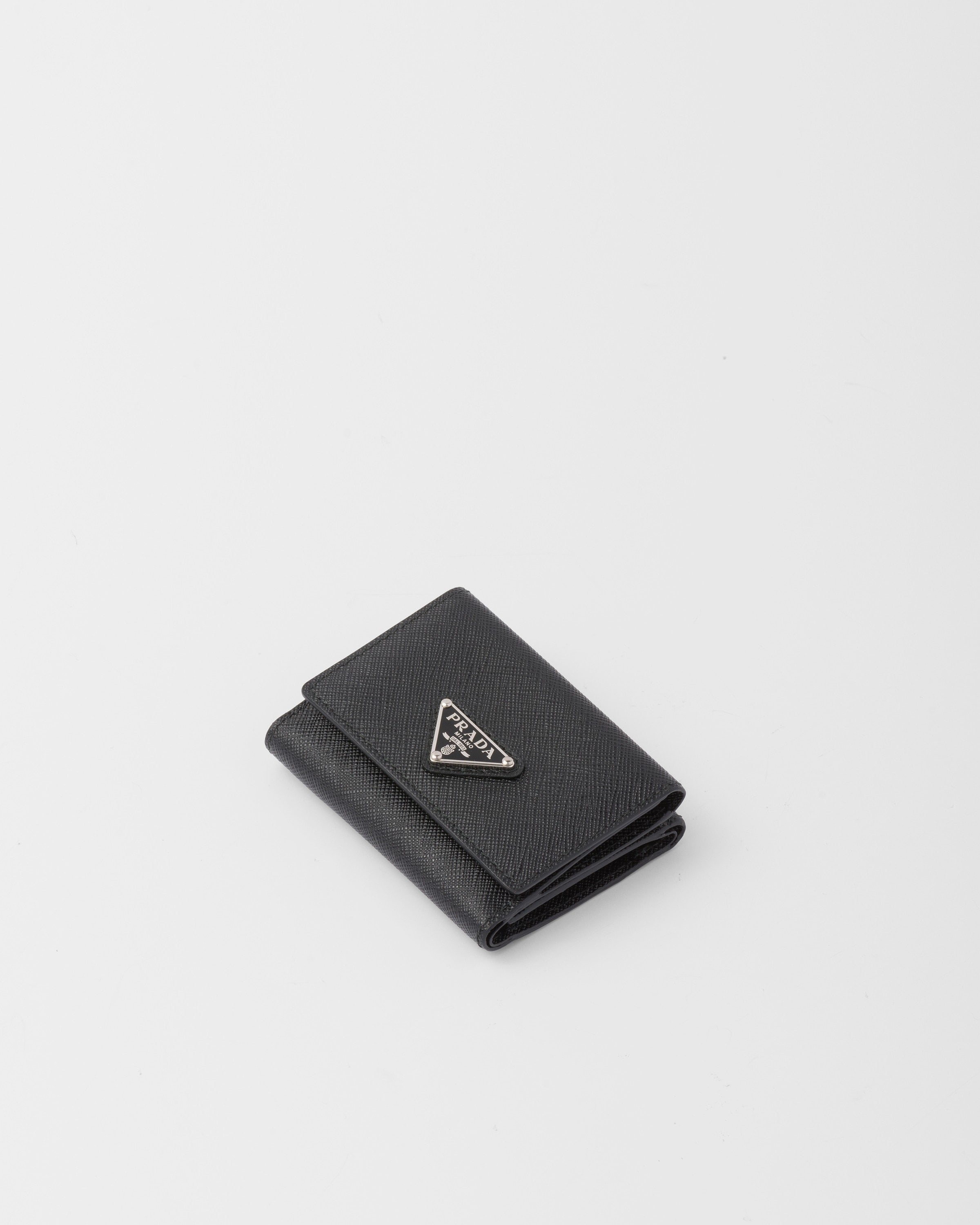 Small Saffiano leather wallet Black