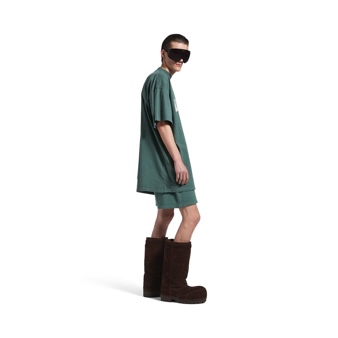 Men's Basketball Oversized T-shirt in Dark Green/Light Green