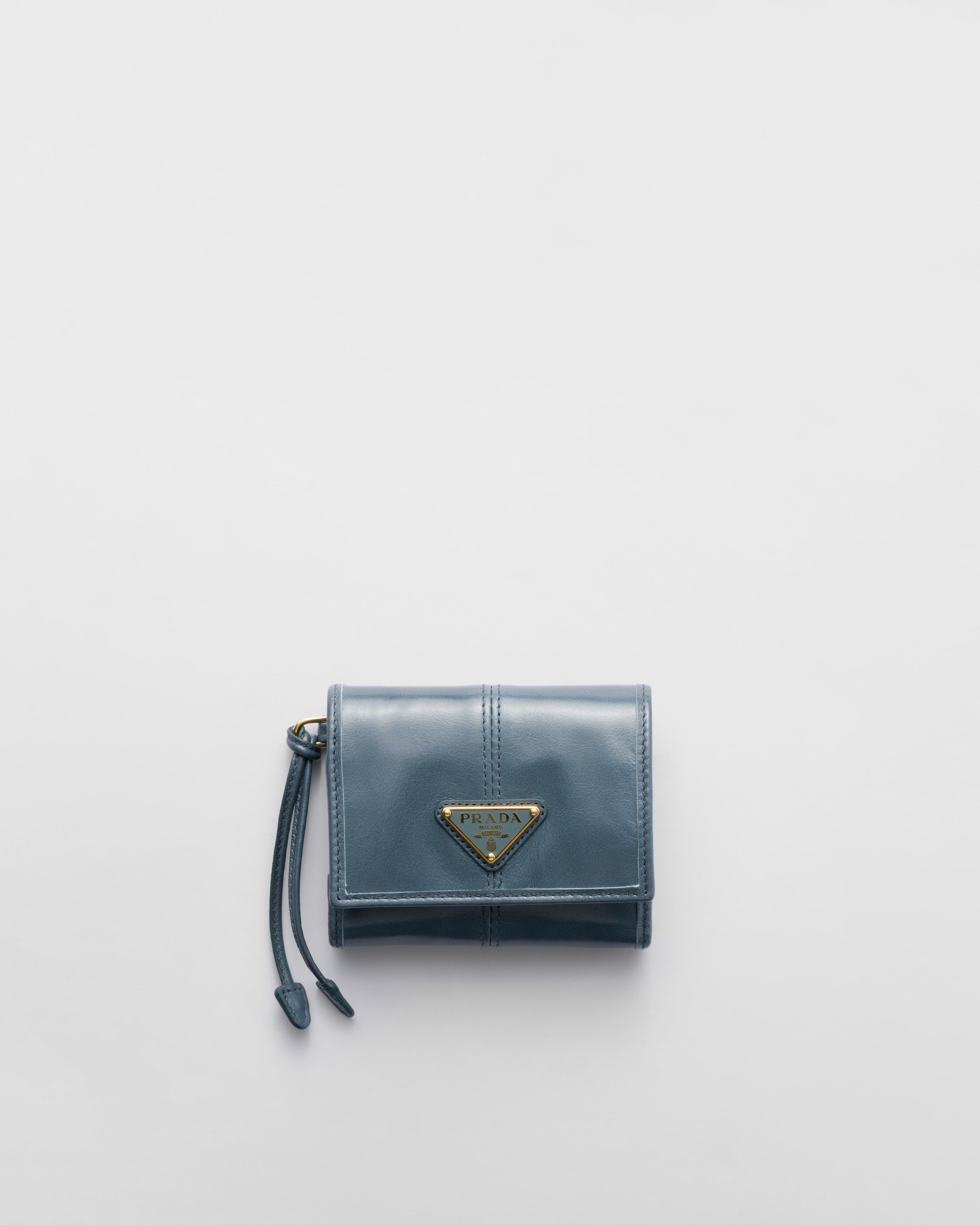 Small leather wallet Aviator Blue