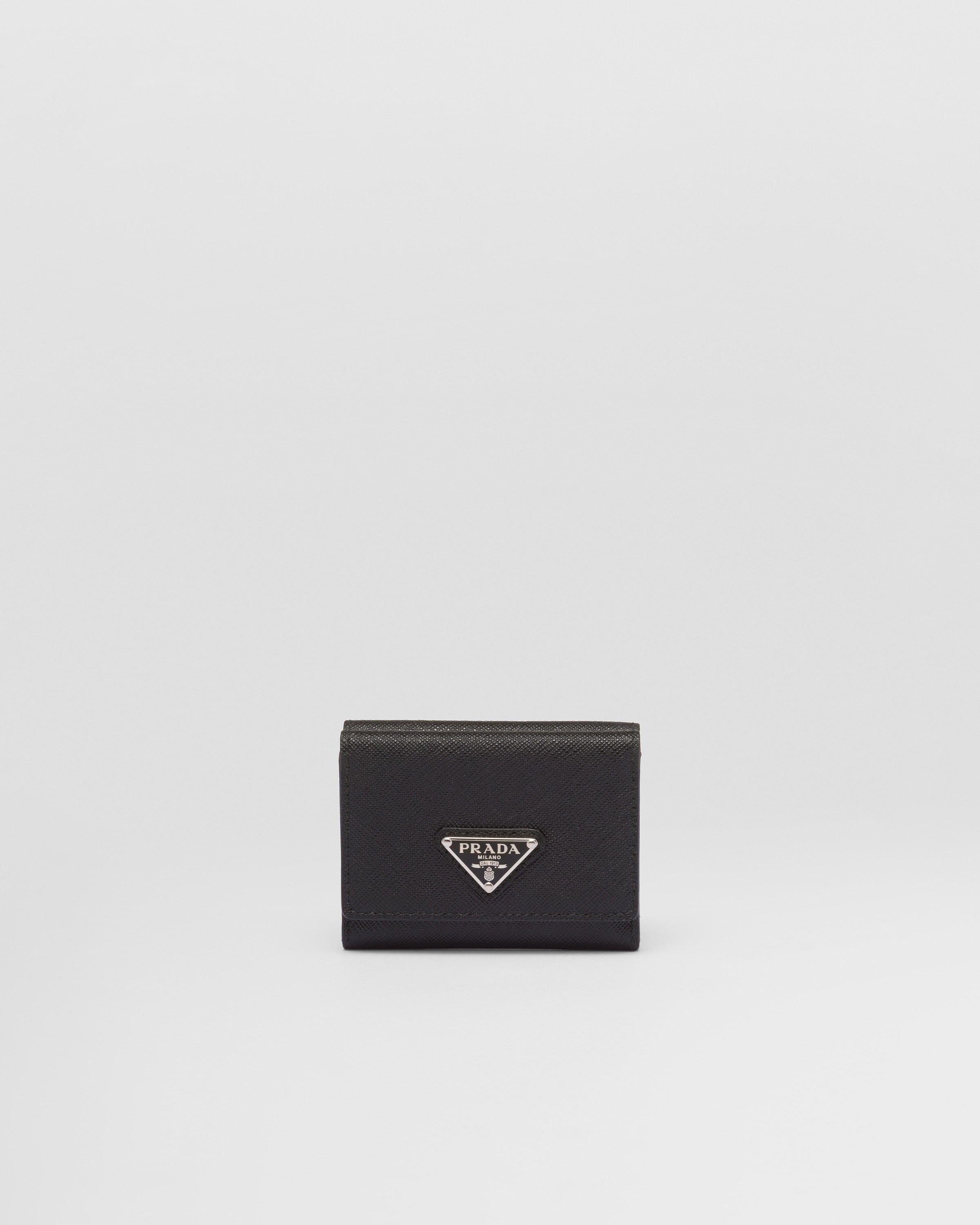Small Saffiano leather wallet Black