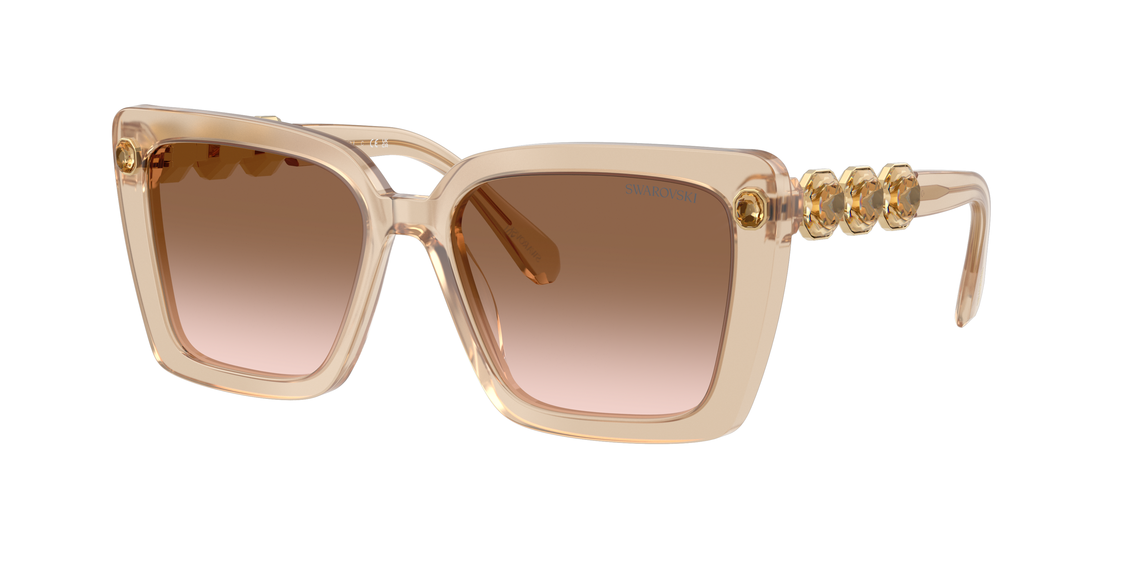SWAROVSKI SK6032 Beige Transparent - Women Sunglasses, Gradient Brown Lens