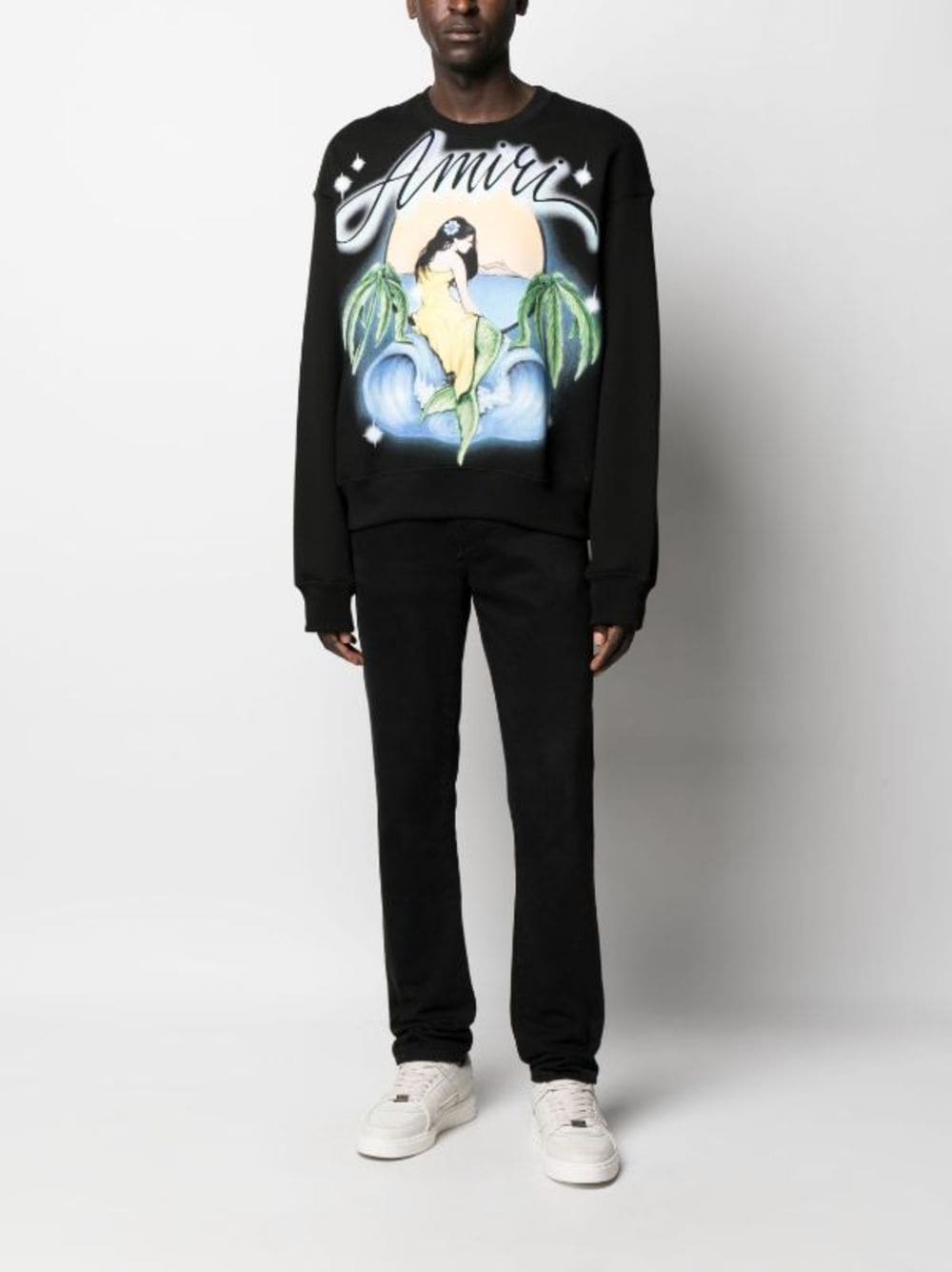 Mermaid-print cotton sweatshirt