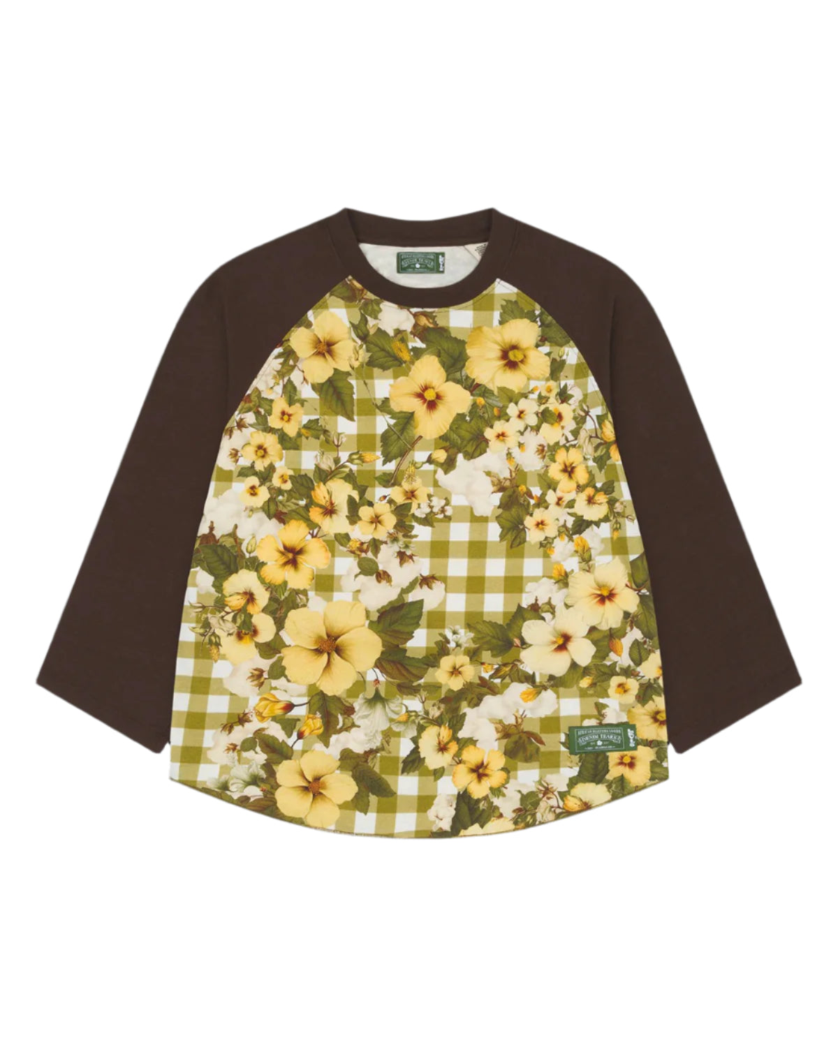 Cotton Gingham Baseball Tee