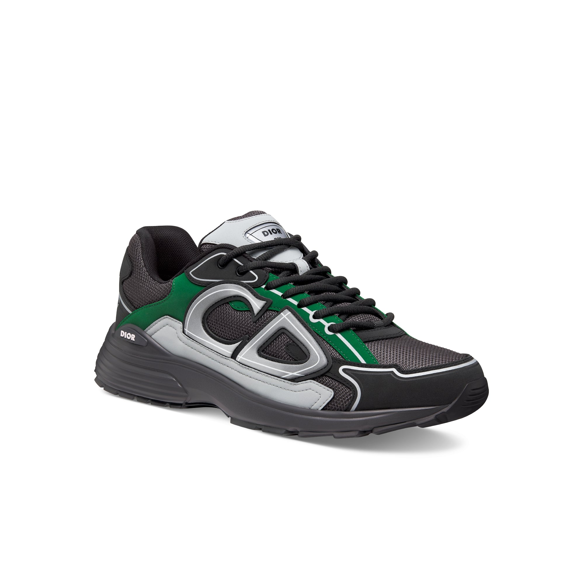 B30 Sneaker - Deep Gray Mesh with Green, Black and Gray Technical Fabric