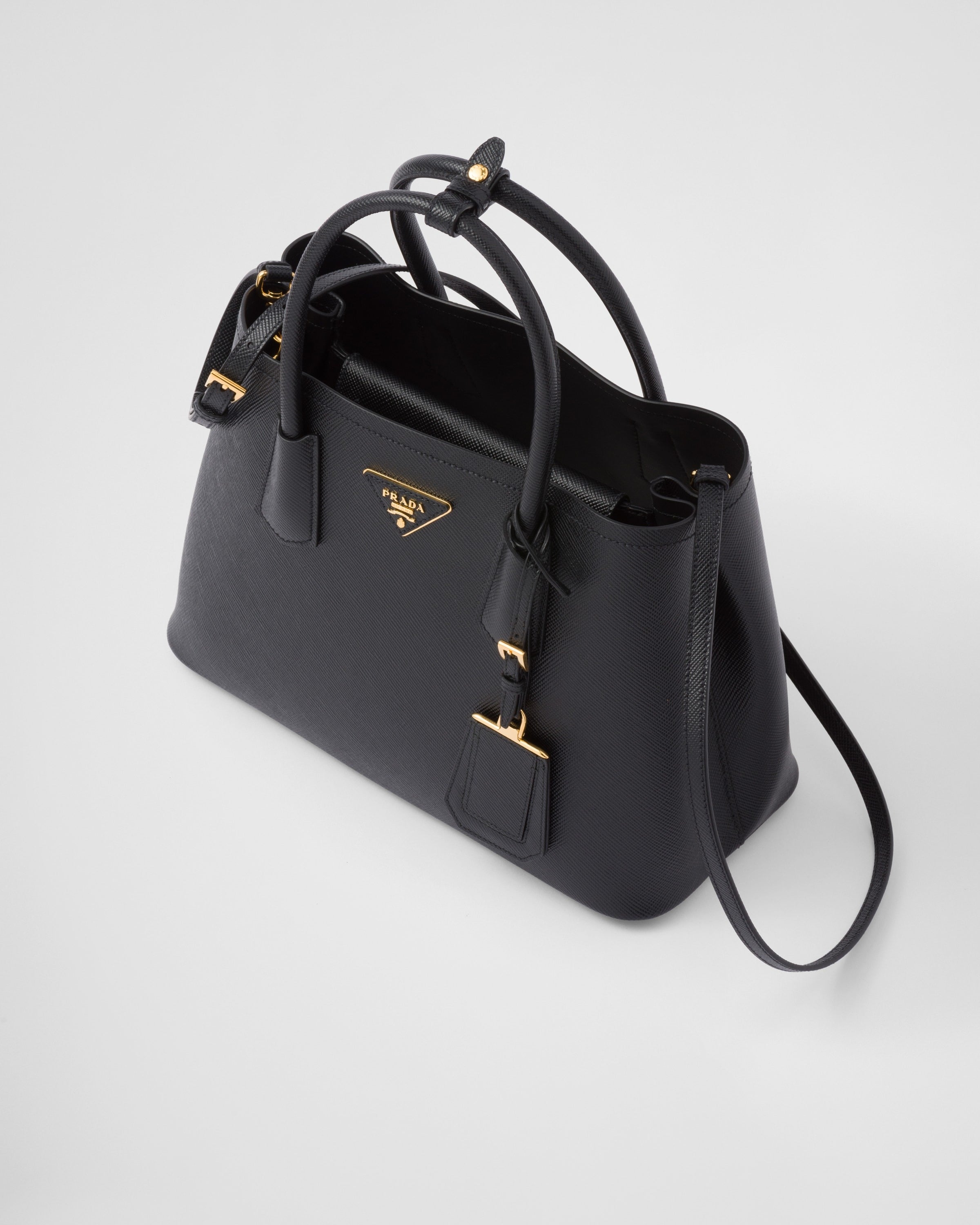 Medium Prada Double Saffiano leather bag Black