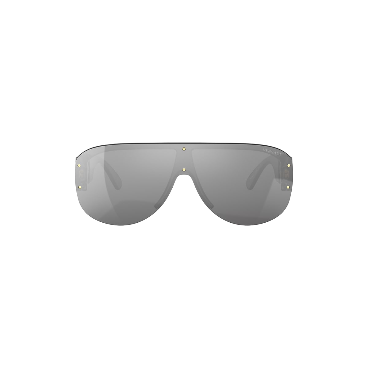 VERSACE VE4391 Transparent Grey - Men Luxury Sunglasses, Light Grey Mirror Silver Lens