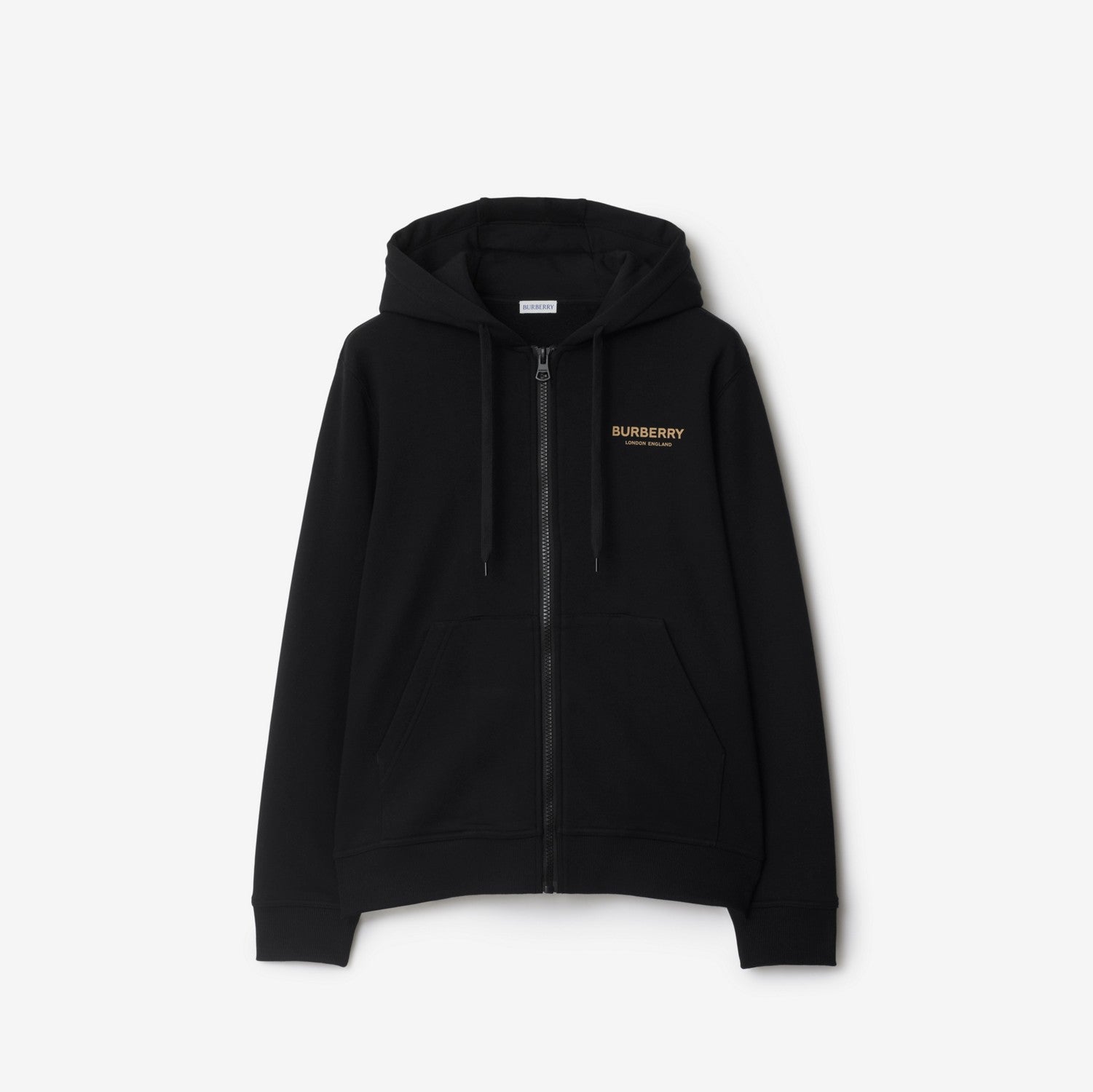 Cotton Zip Hoodie - Black